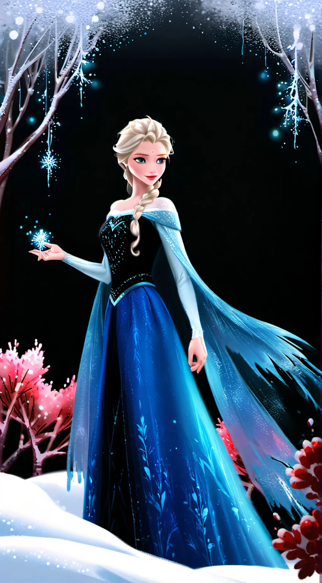 ai character: Elsa (Frozen) background