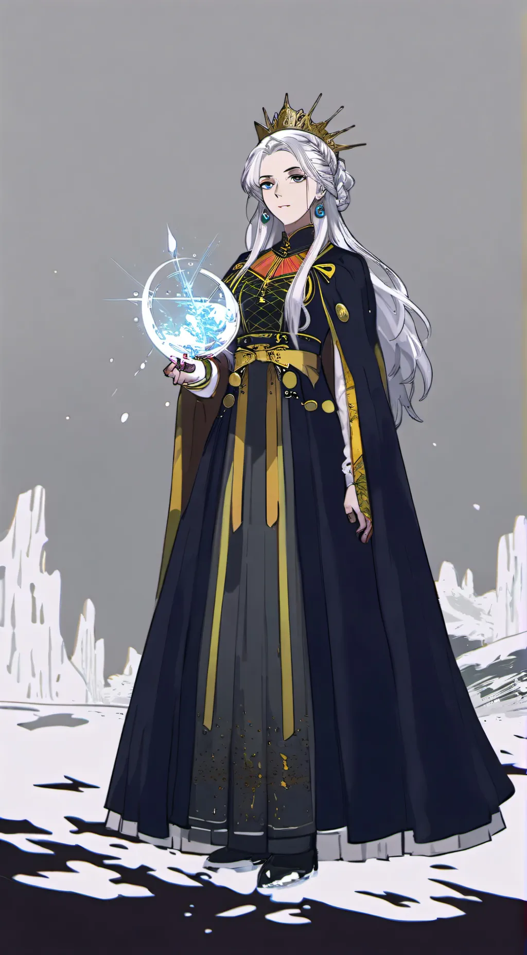 ai character: reina de hielo background
