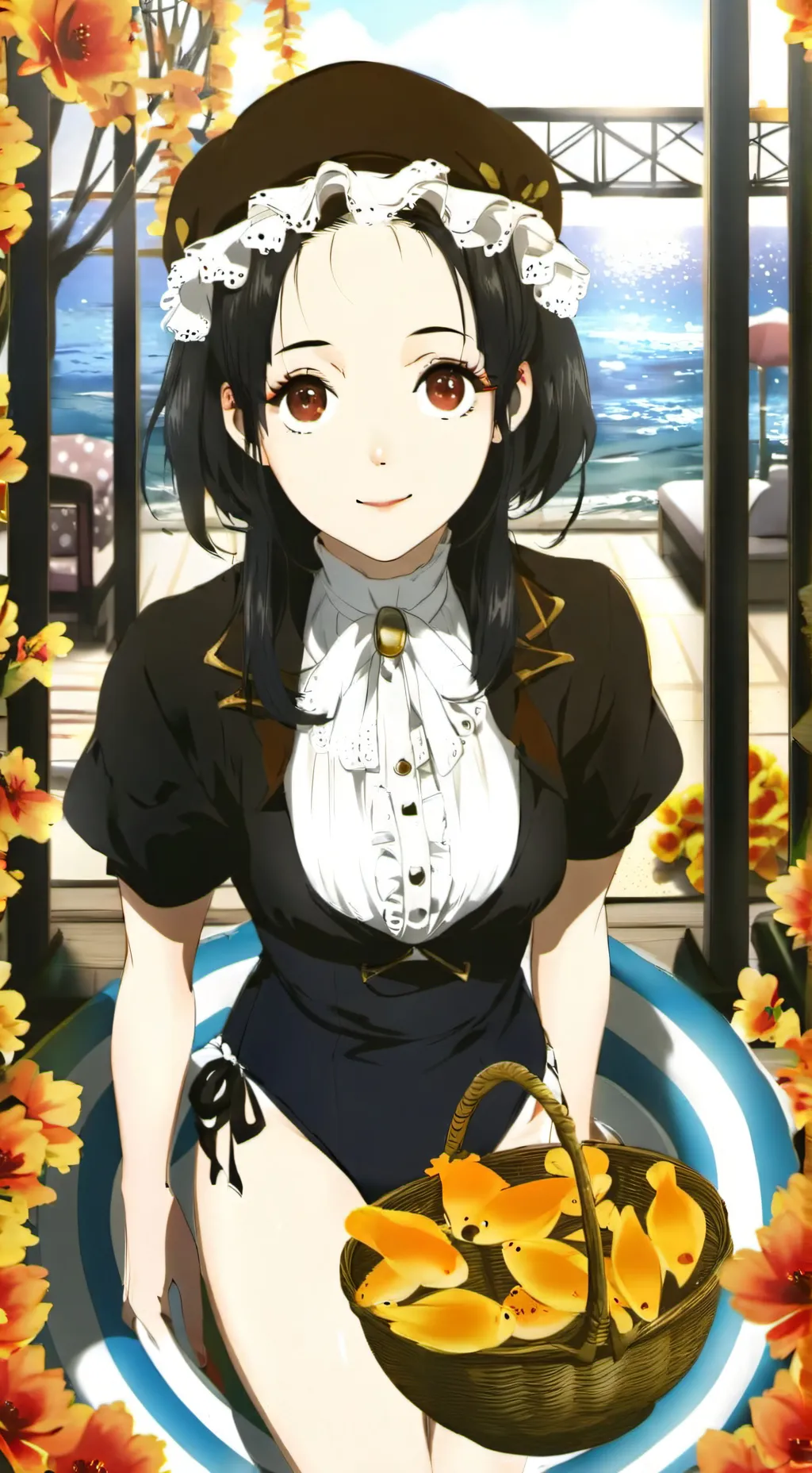 ai character: gold girl background