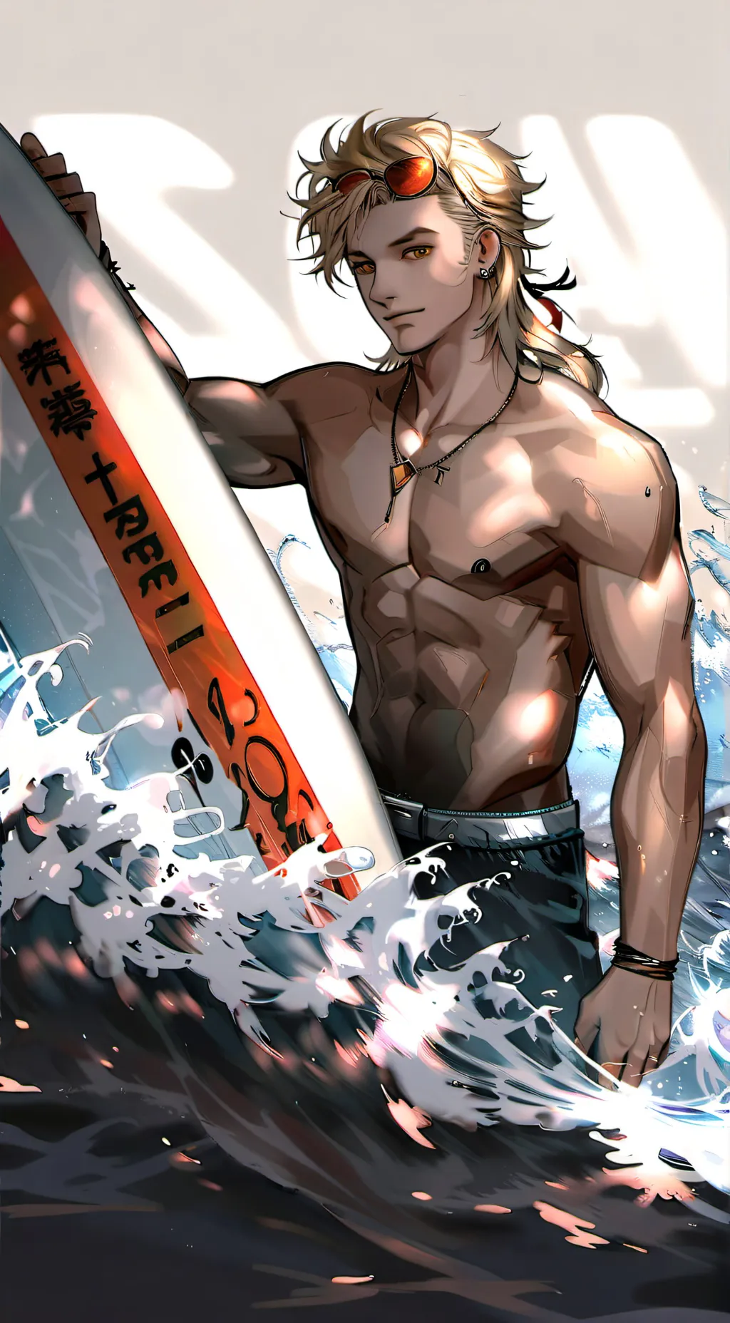 ai character: Surfer guy background