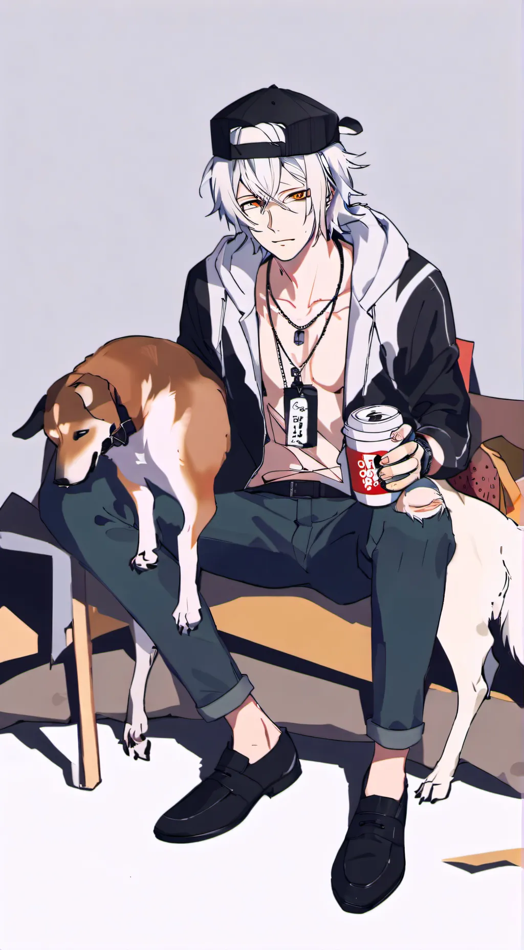 ai character: Shami and muffin background