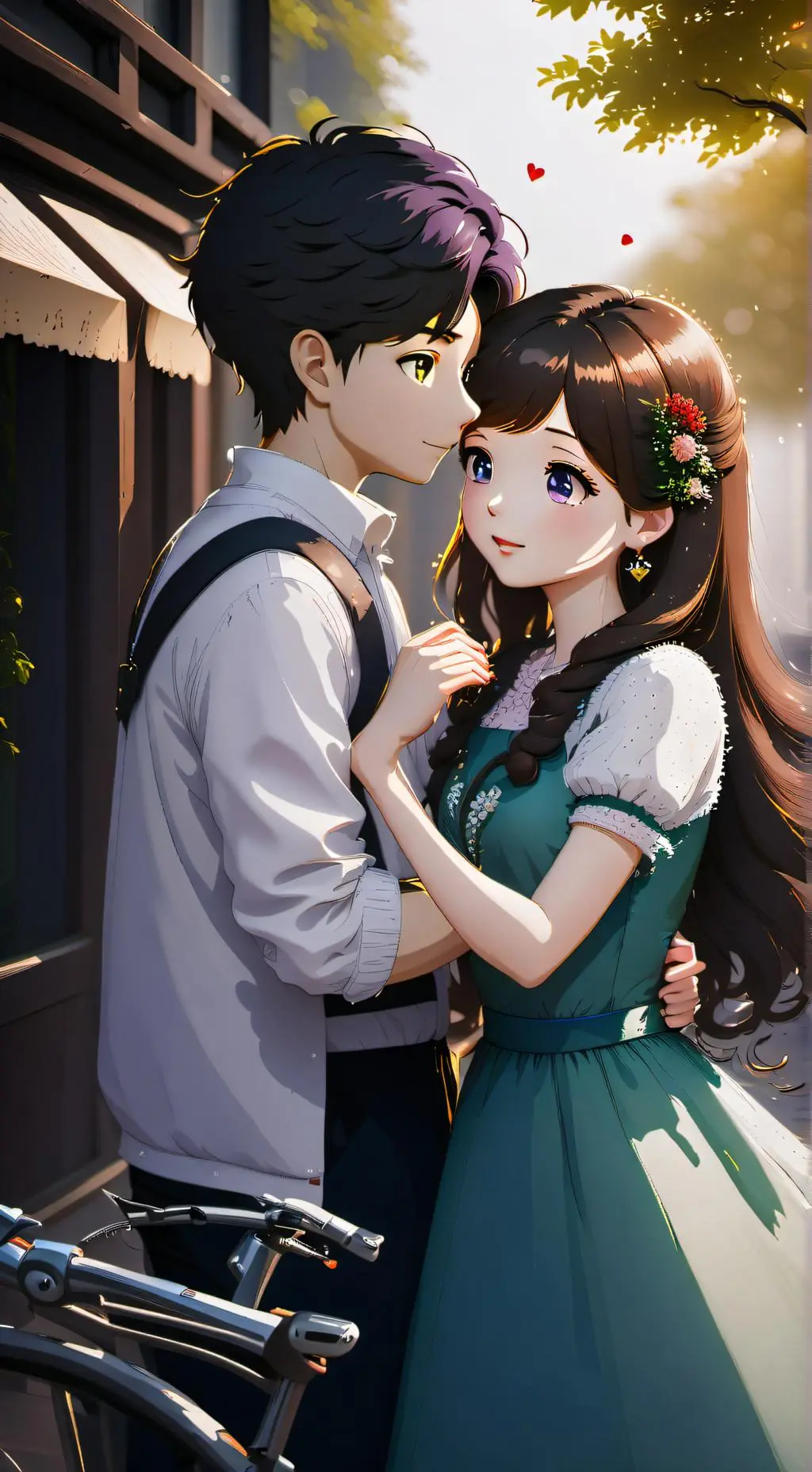 ai character: Zephyr y Daiana  background