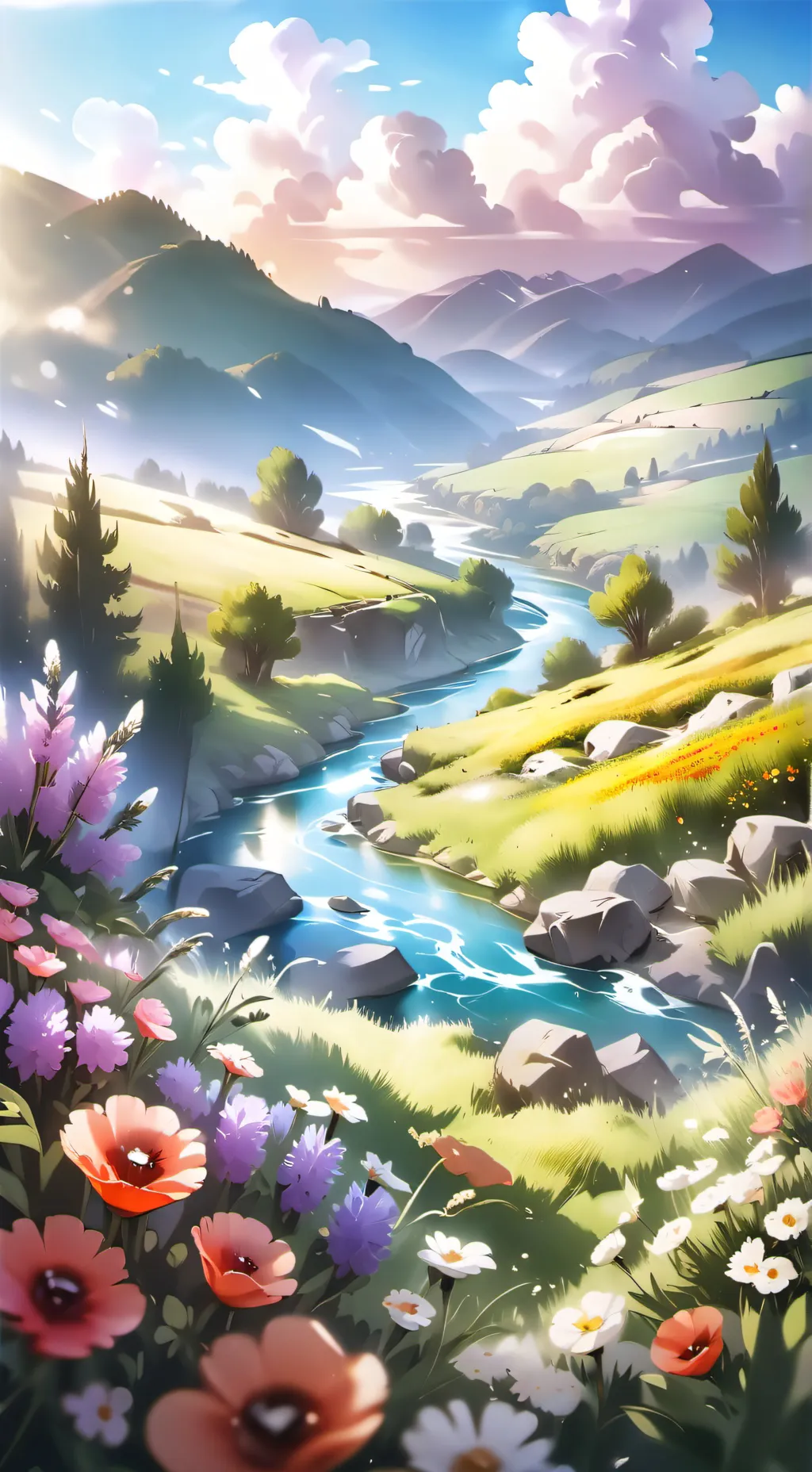 ai character: purple x orange background