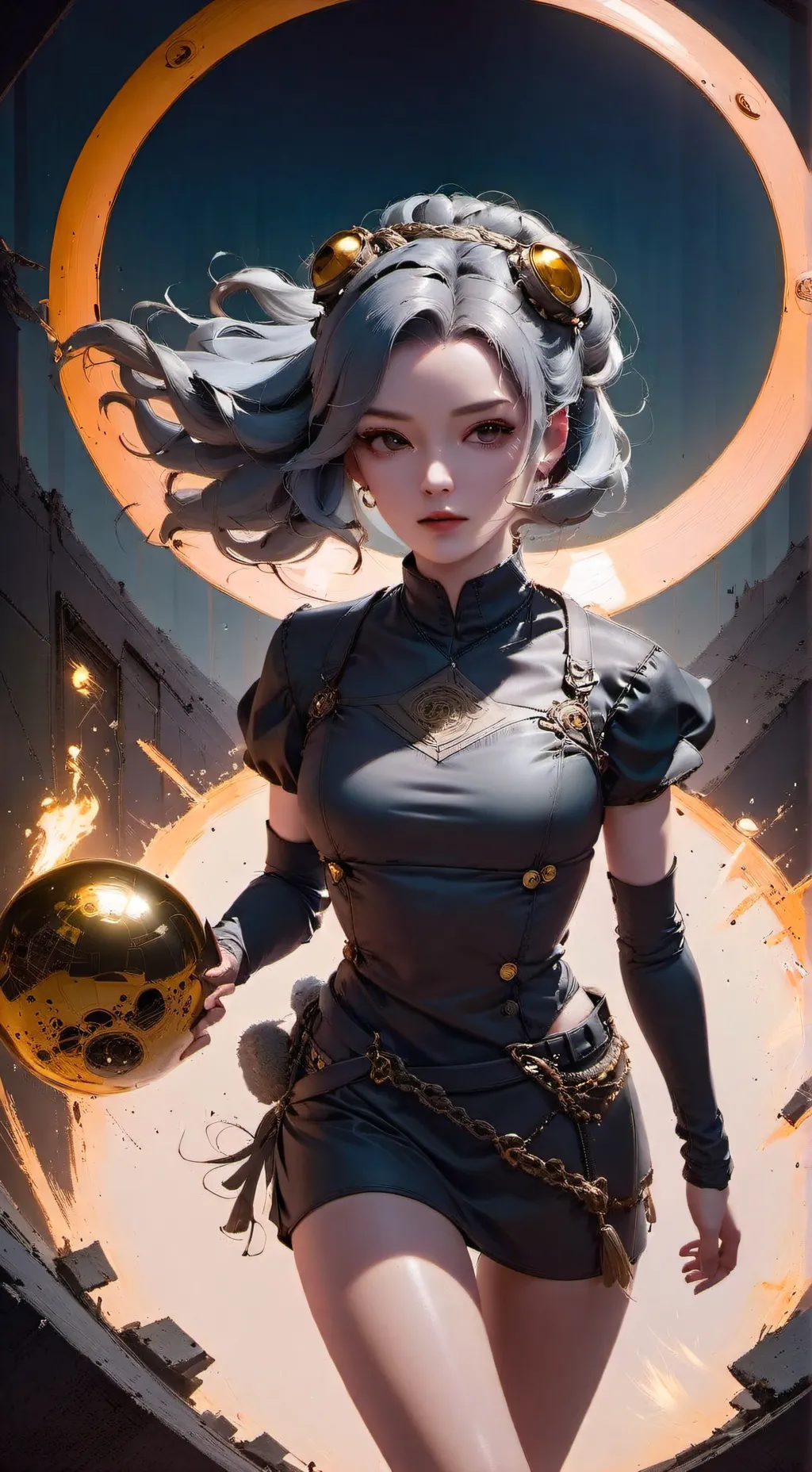 ai character:  The lady bomb background
