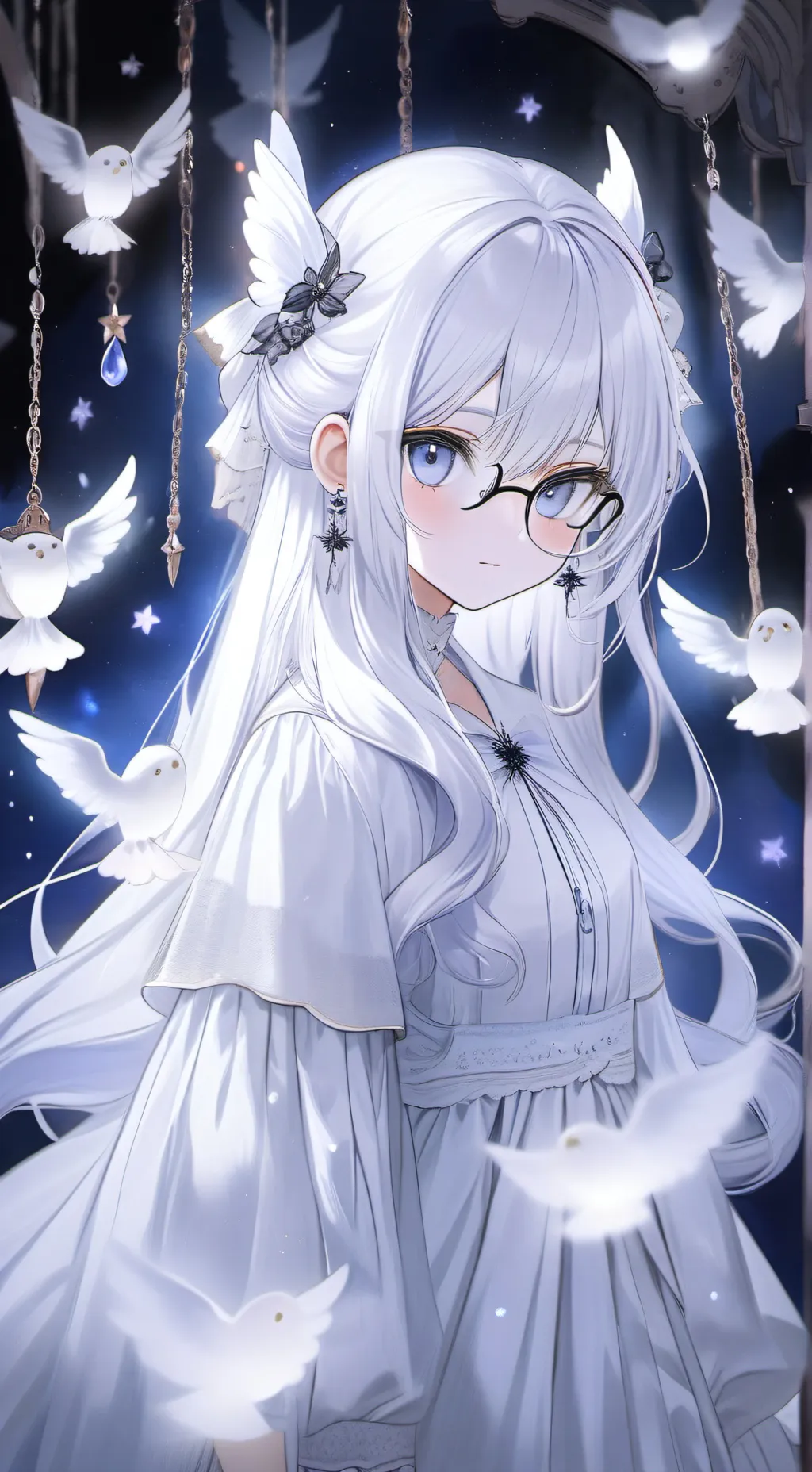 ai character: A ghost girl background