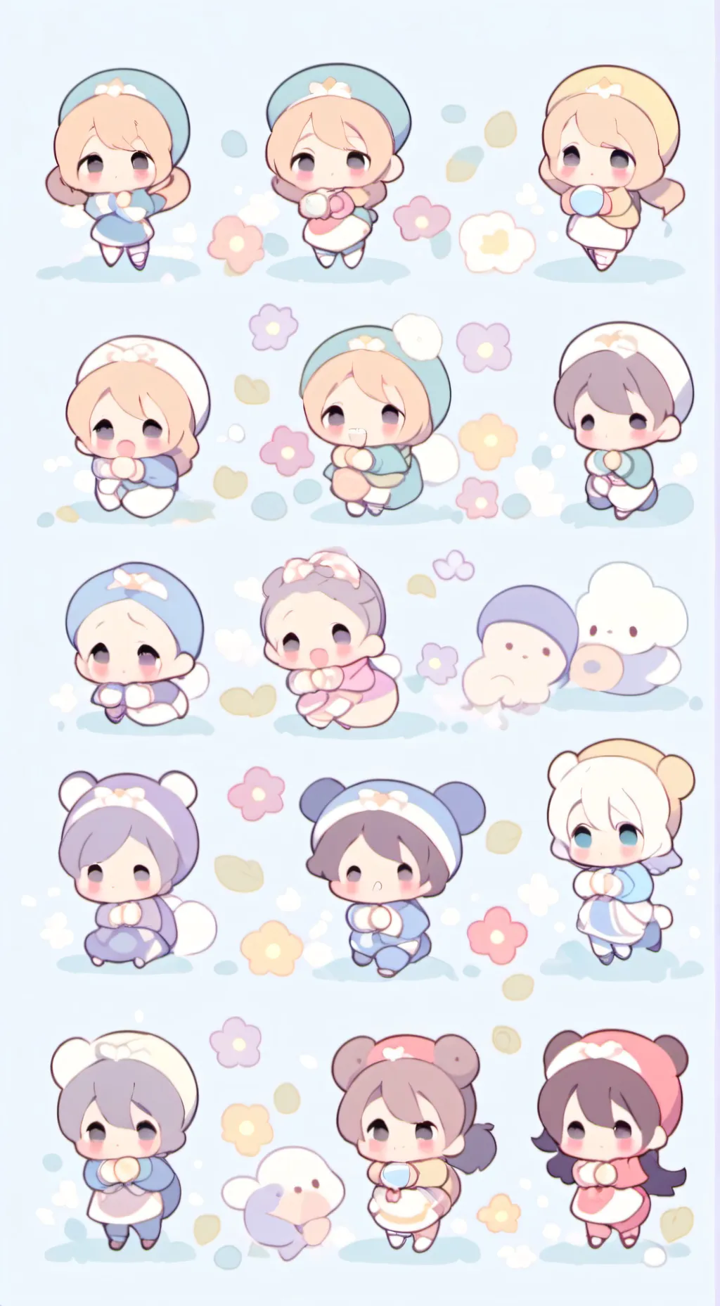 ai character: 14 bebes hermanas  background