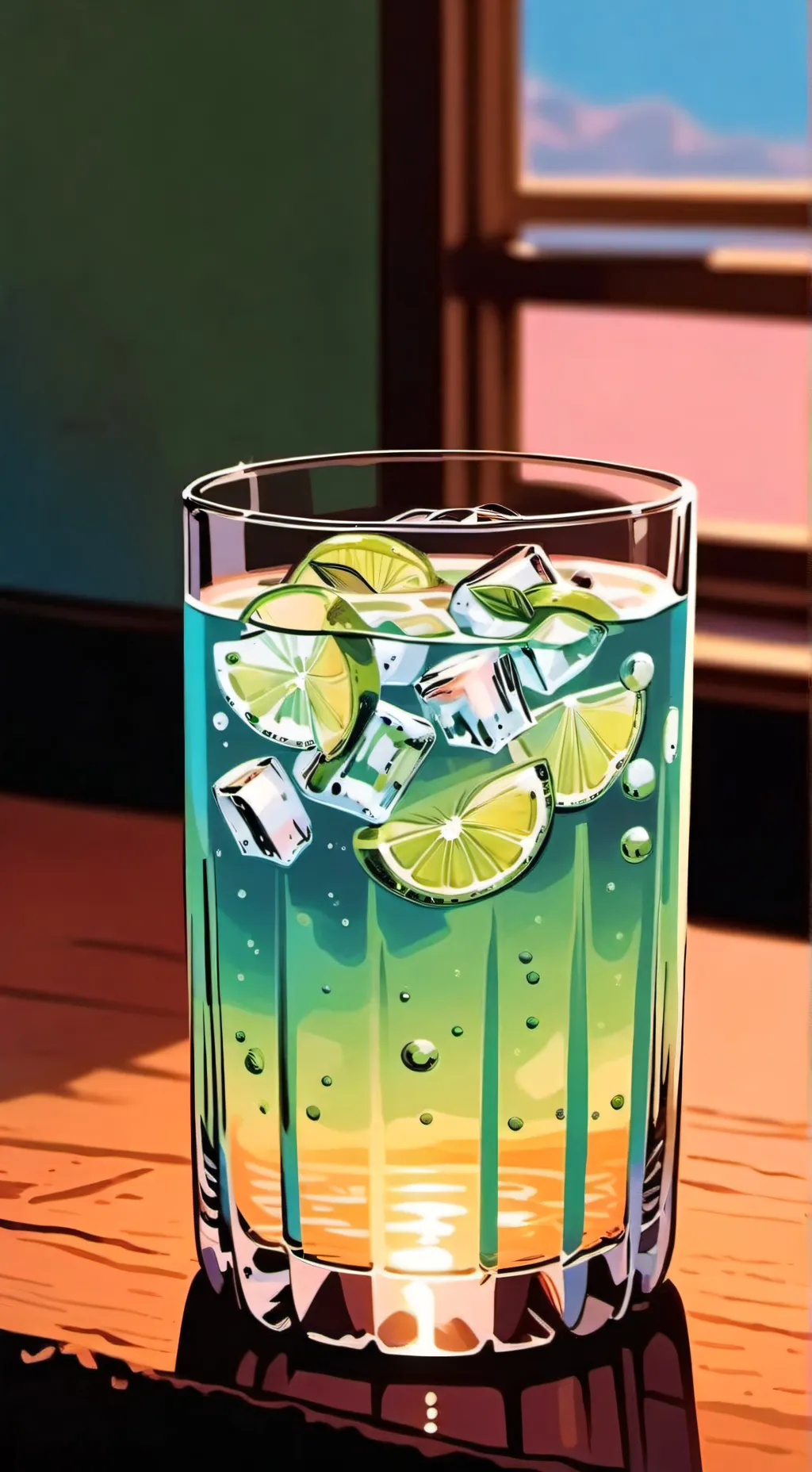 ai character: water background