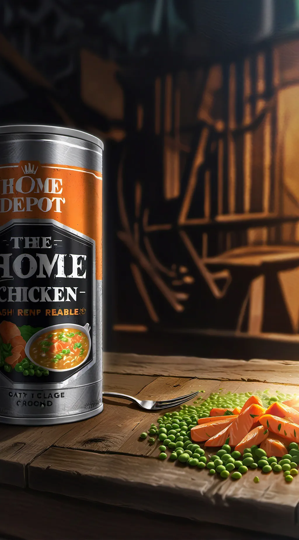 ai character: Home Depot canned background