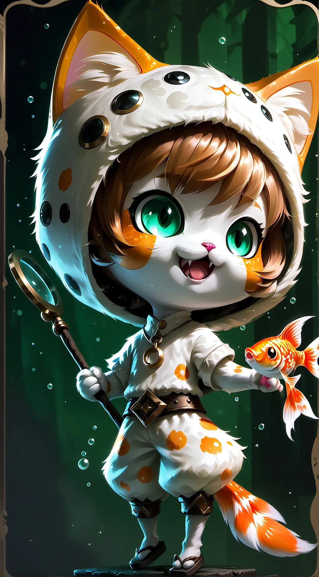 ai character: Orange Whisker Whimsy background