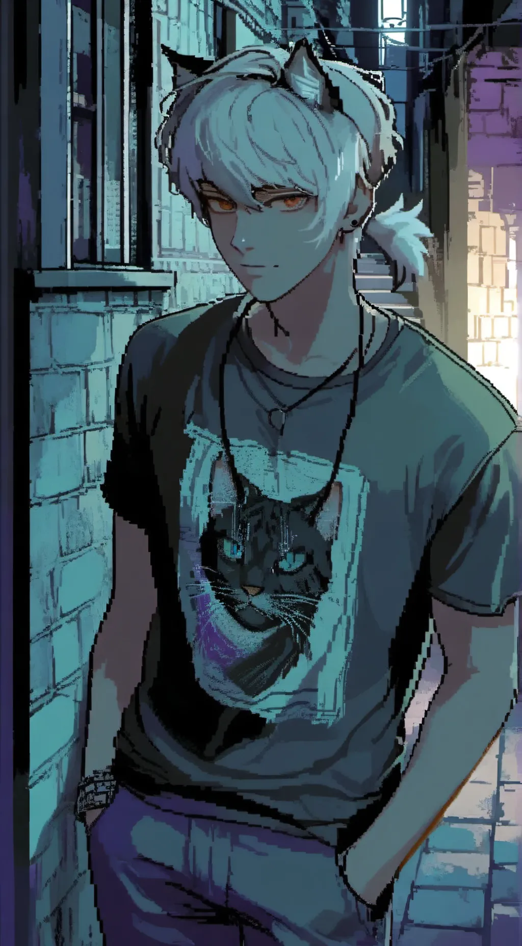 ai character: catboy  background