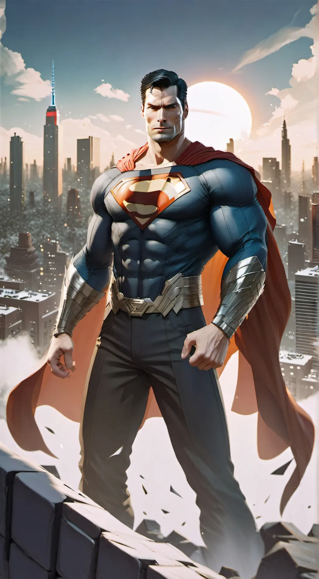 ai character: Superman. background