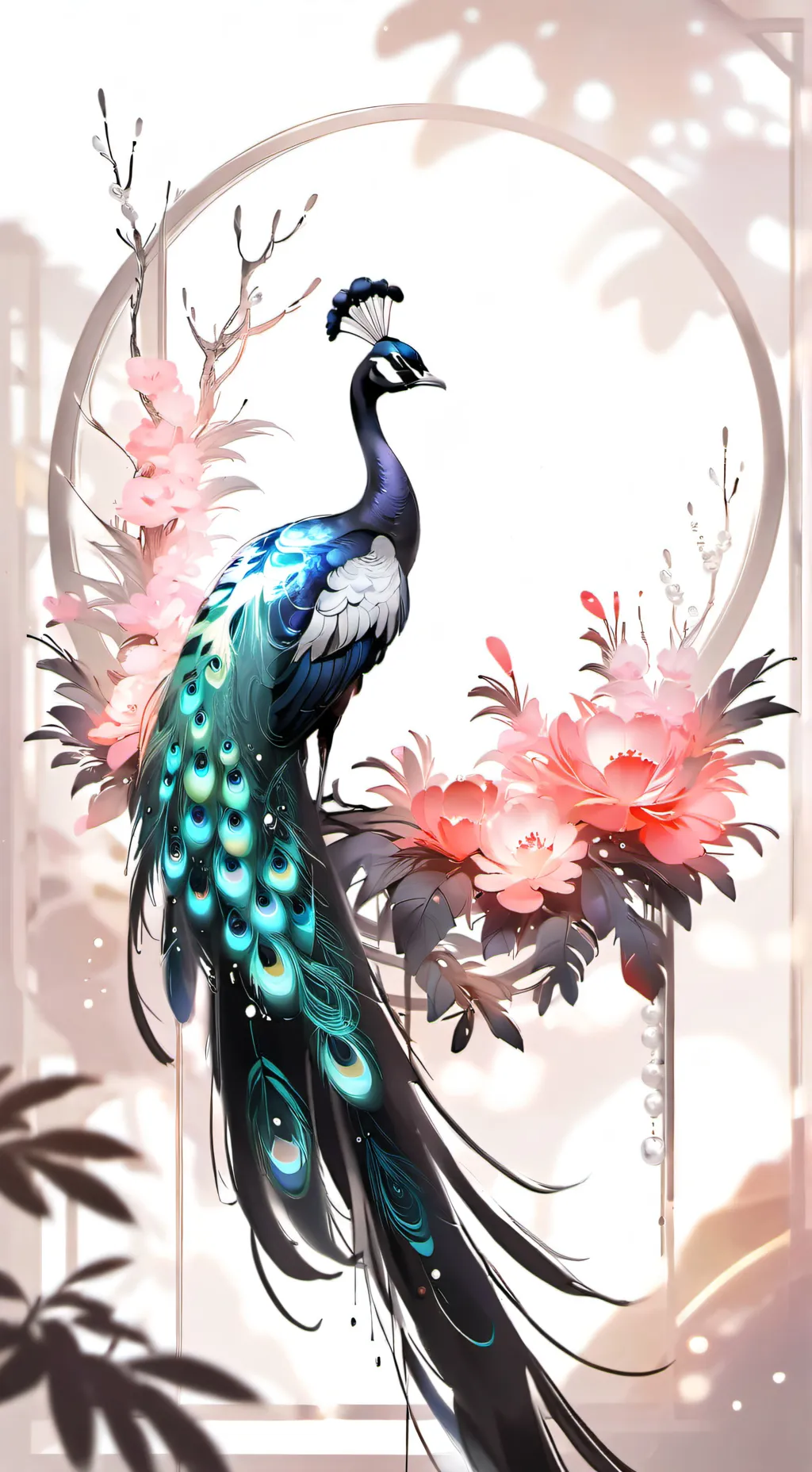 ai character: peacock  background
