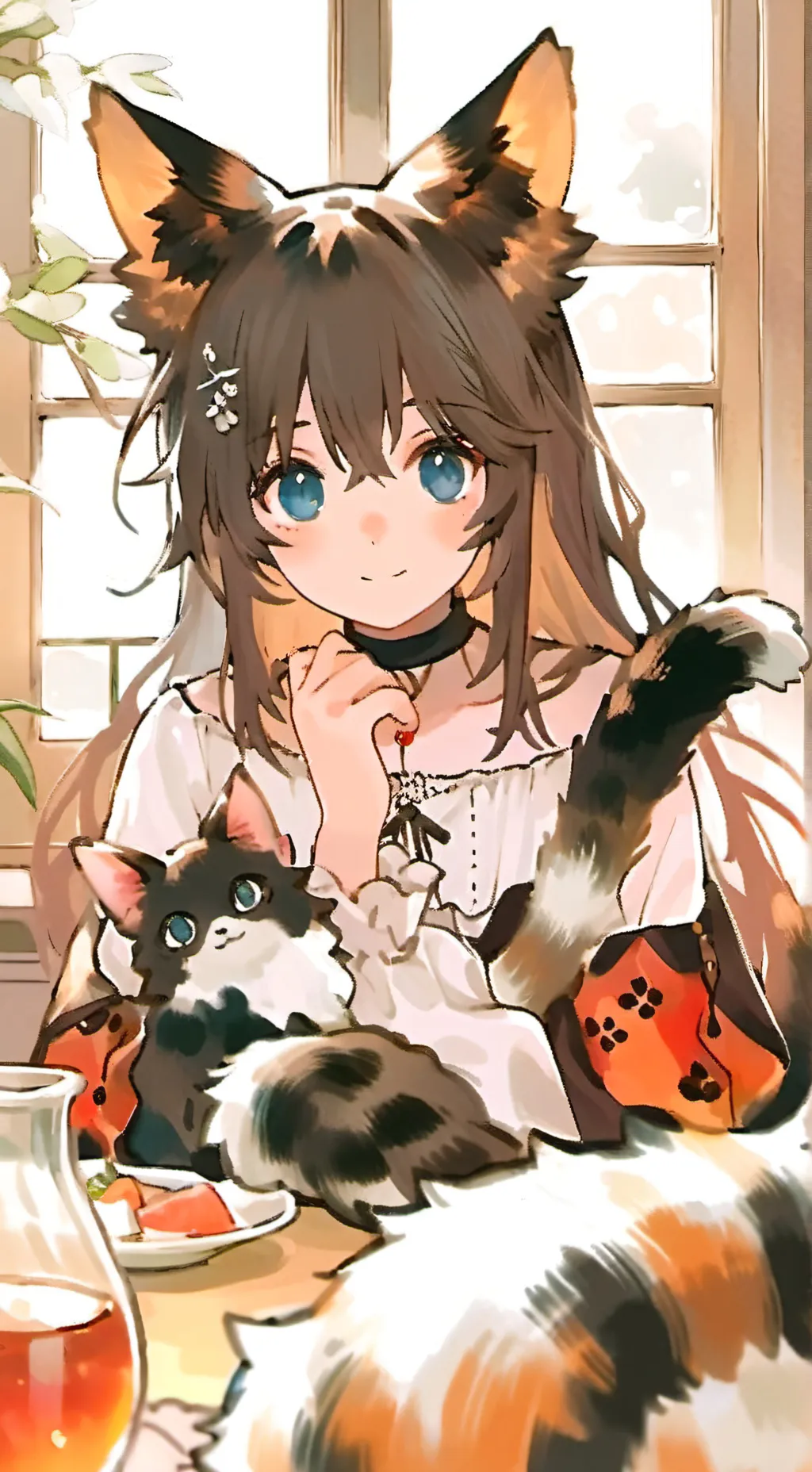 ai character: Sunny the Hypnotic Cat Furry background