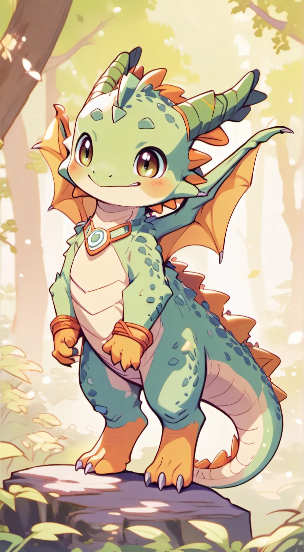 ai character: greenie background