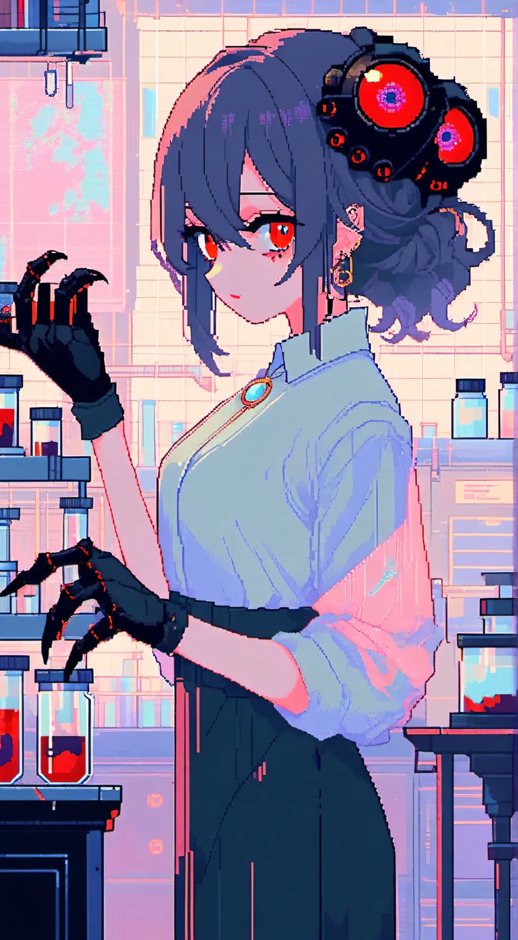 ai character: Female Peekaboo background