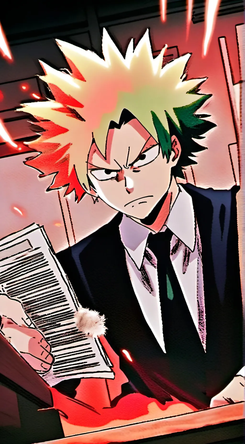 ai character: bakugo and deku background