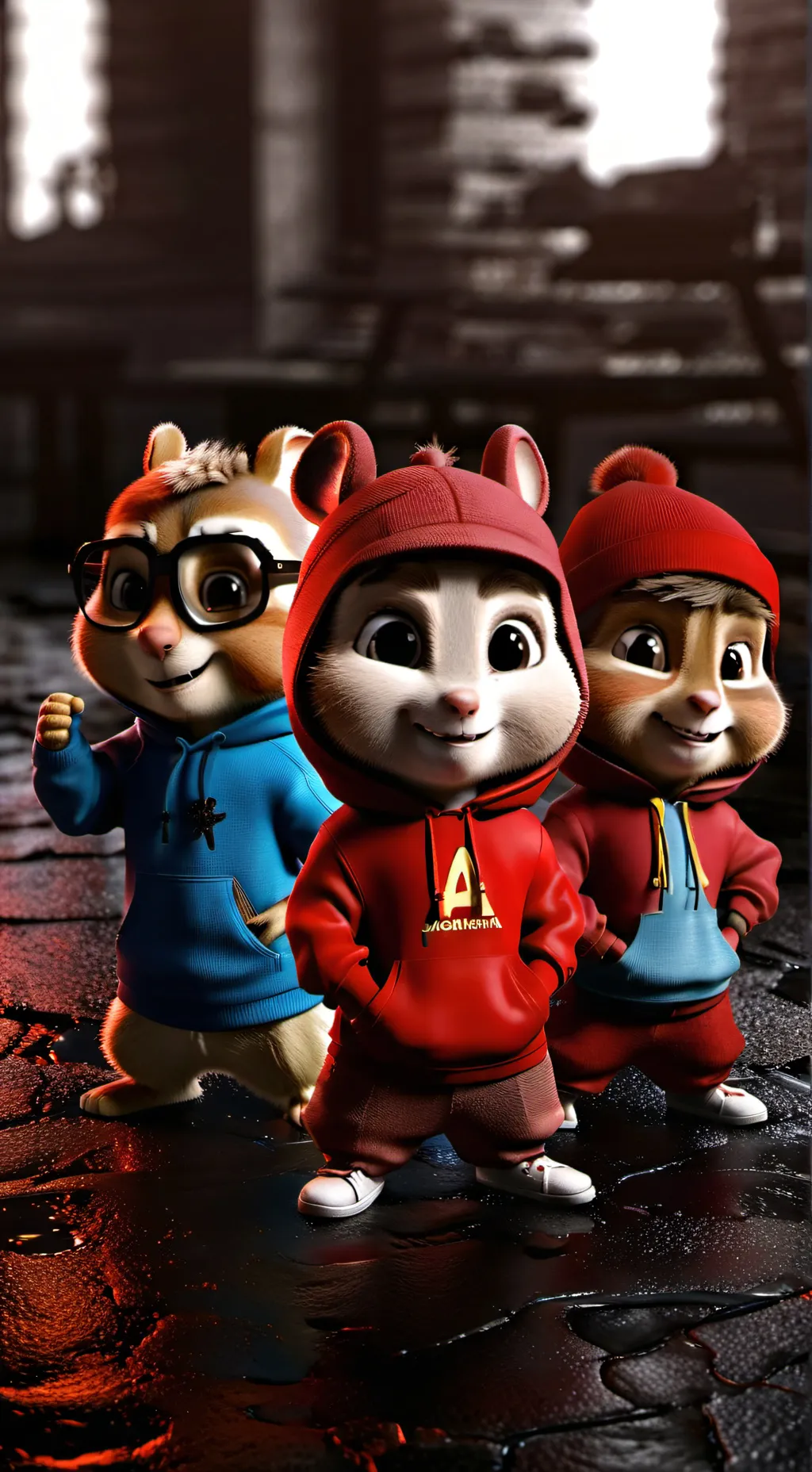 ai character: funny Chipmunks background