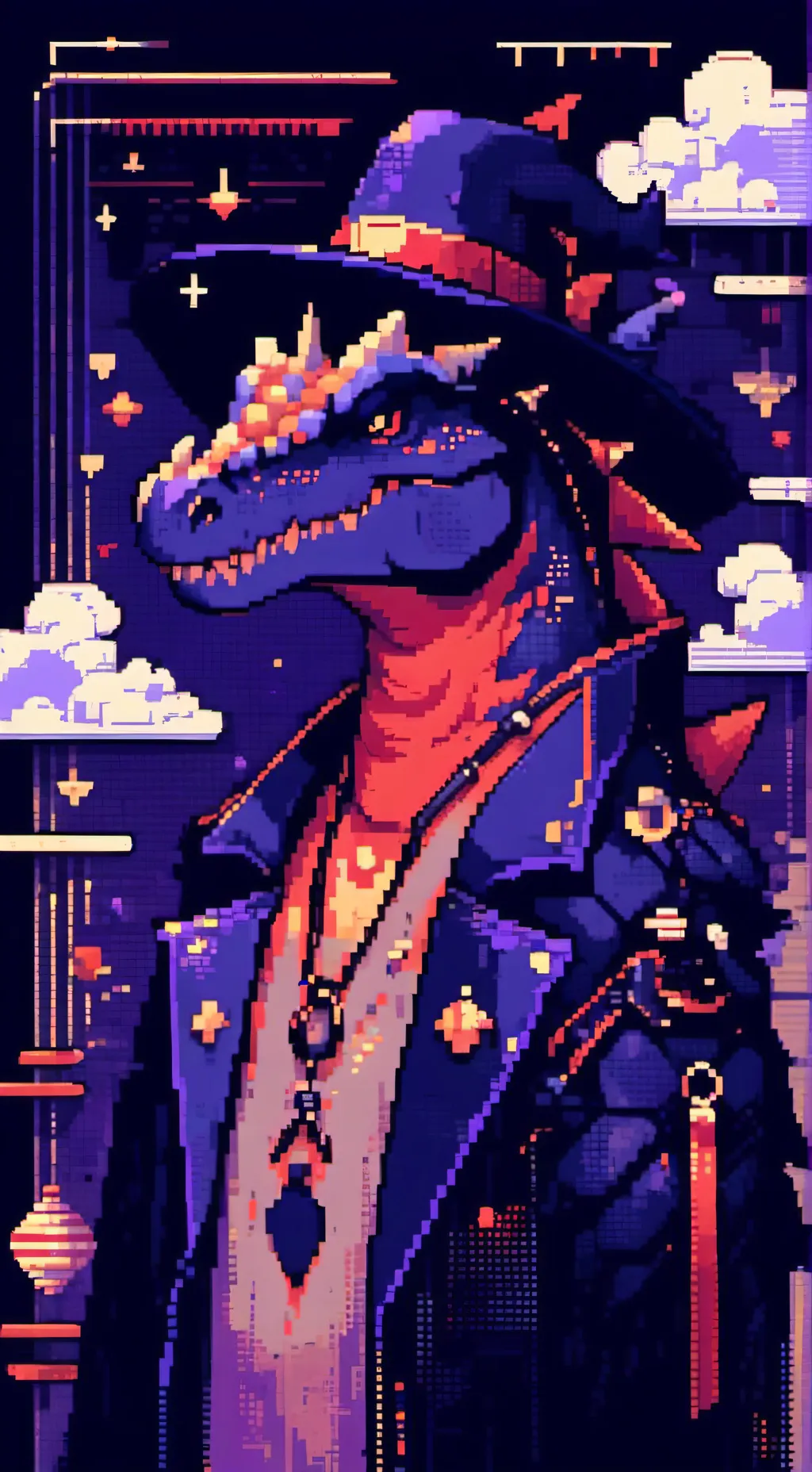 ai character: Red puppet  background