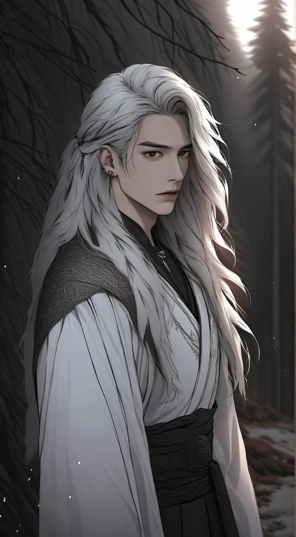 ai character: Elliot silver  background