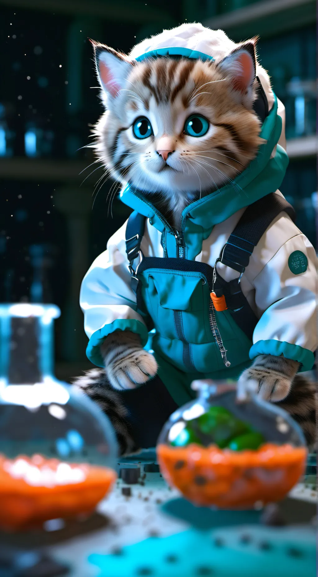 ai character: space kitty background