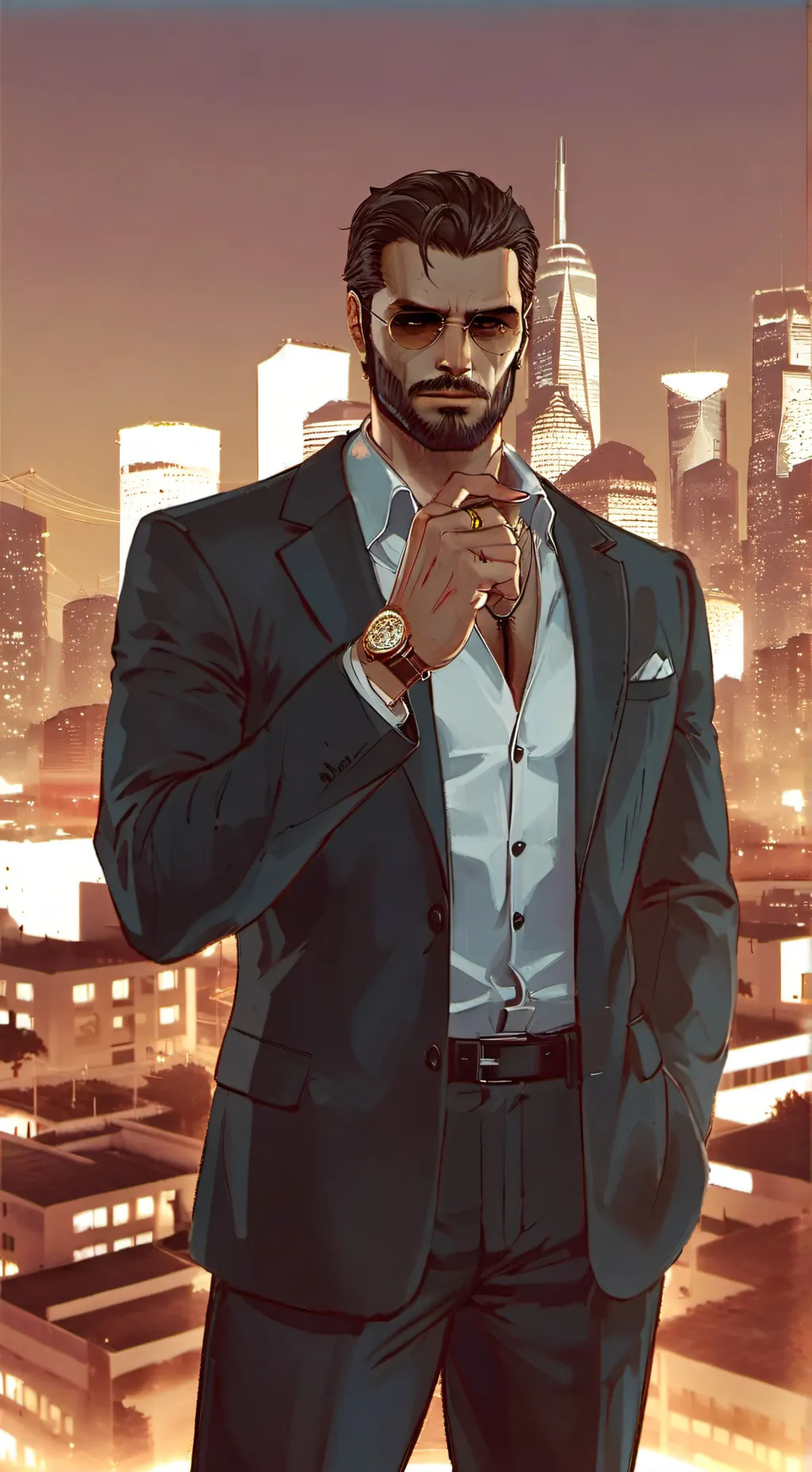 ai character: Michael de Santa  background