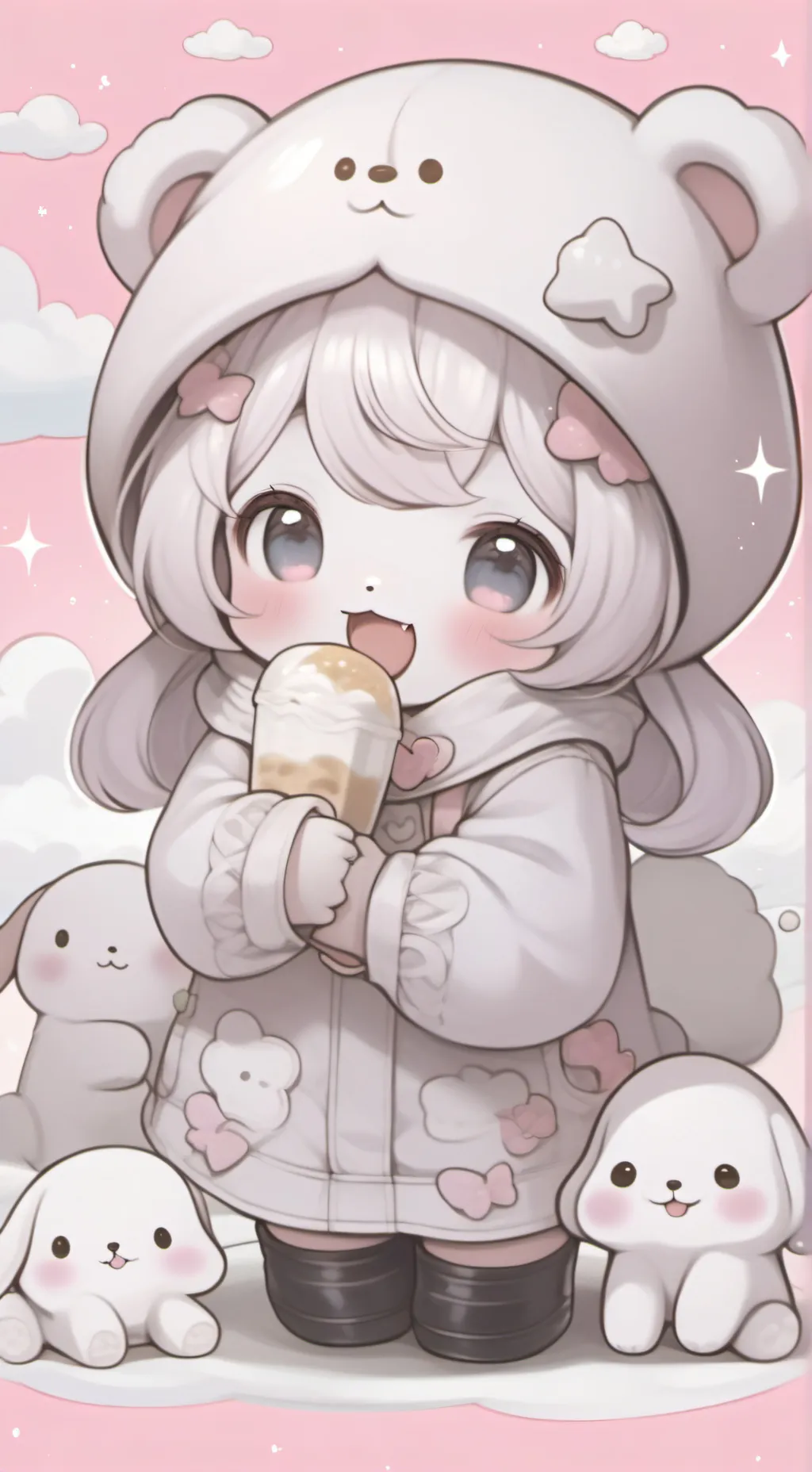 ai character: cinnamon roll background