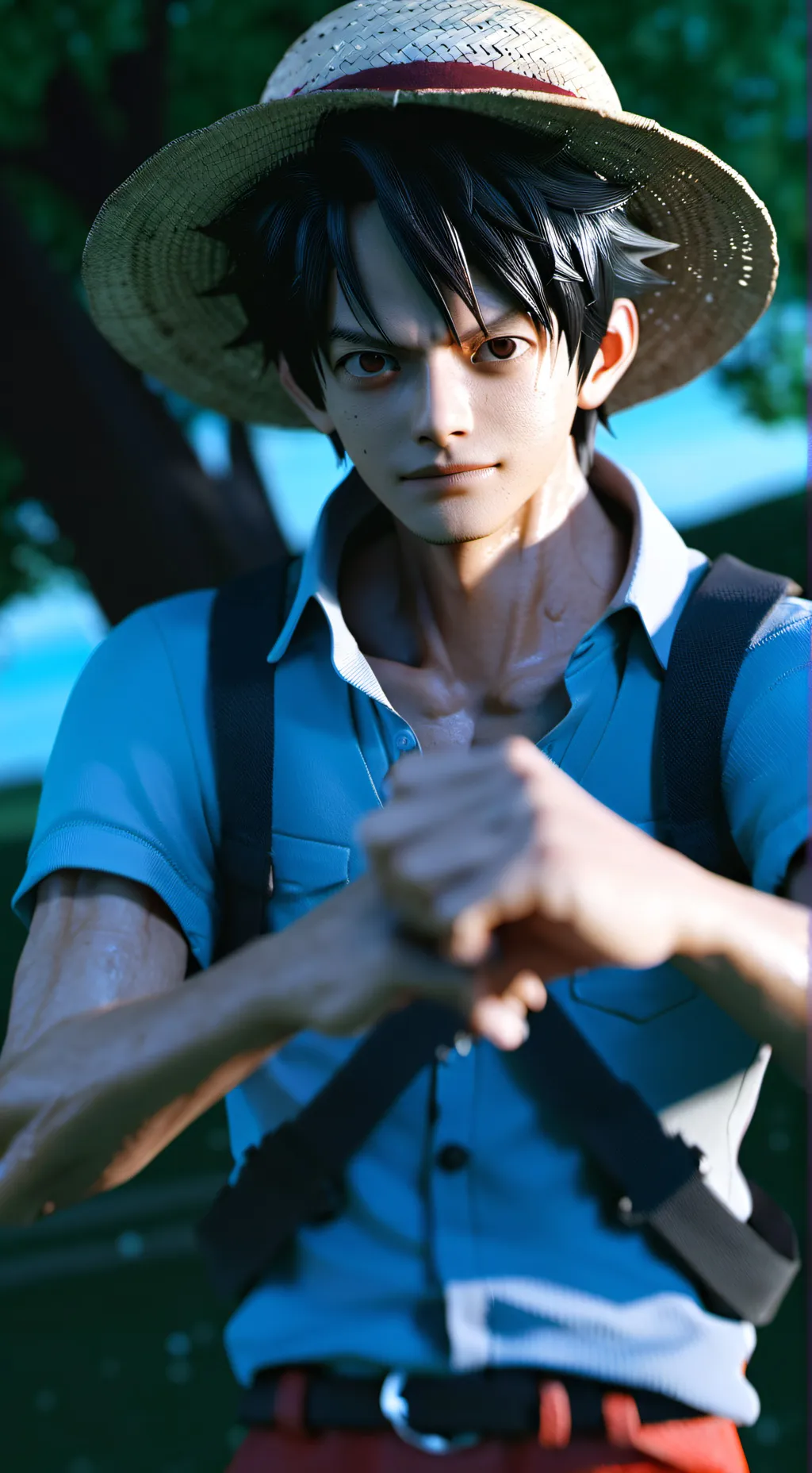 ai character: One piece  background