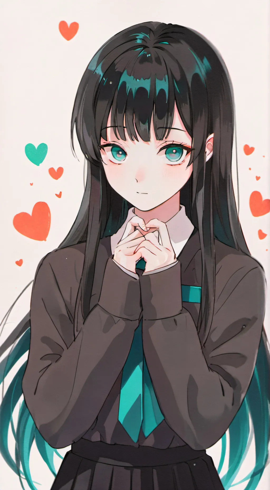 ai character: nezuko+straw hats background