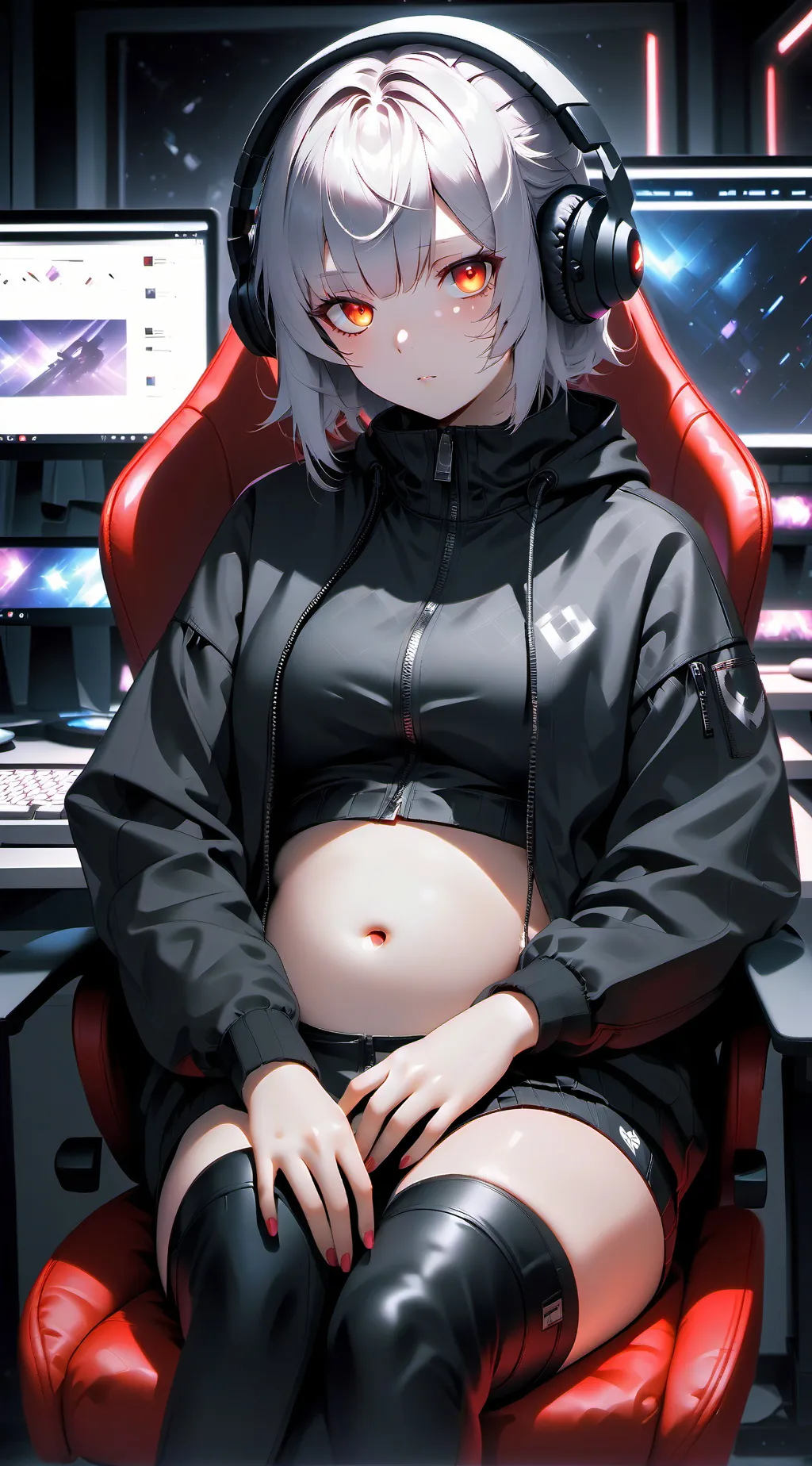 ai character: Goth gamer background