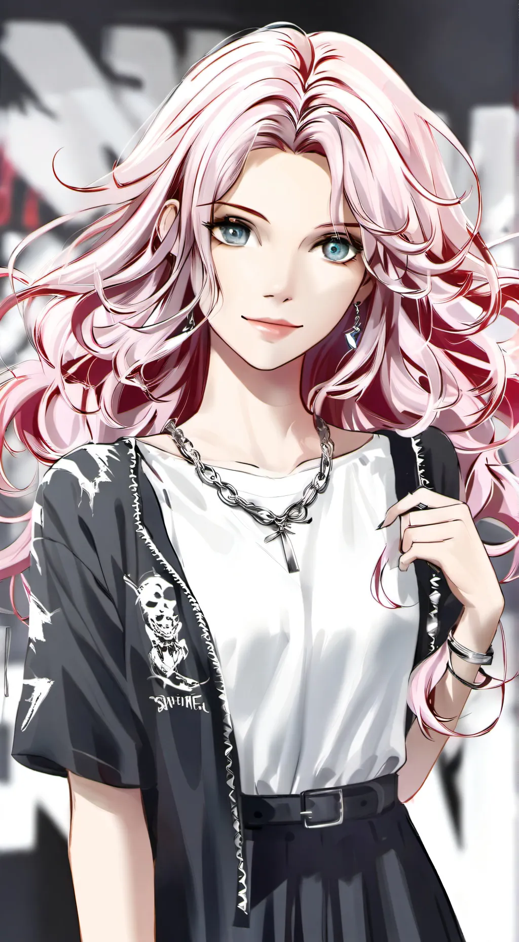 ai character: crazy girl background