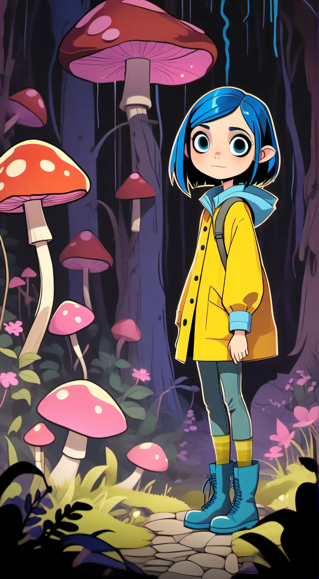 ai character: Coraline background