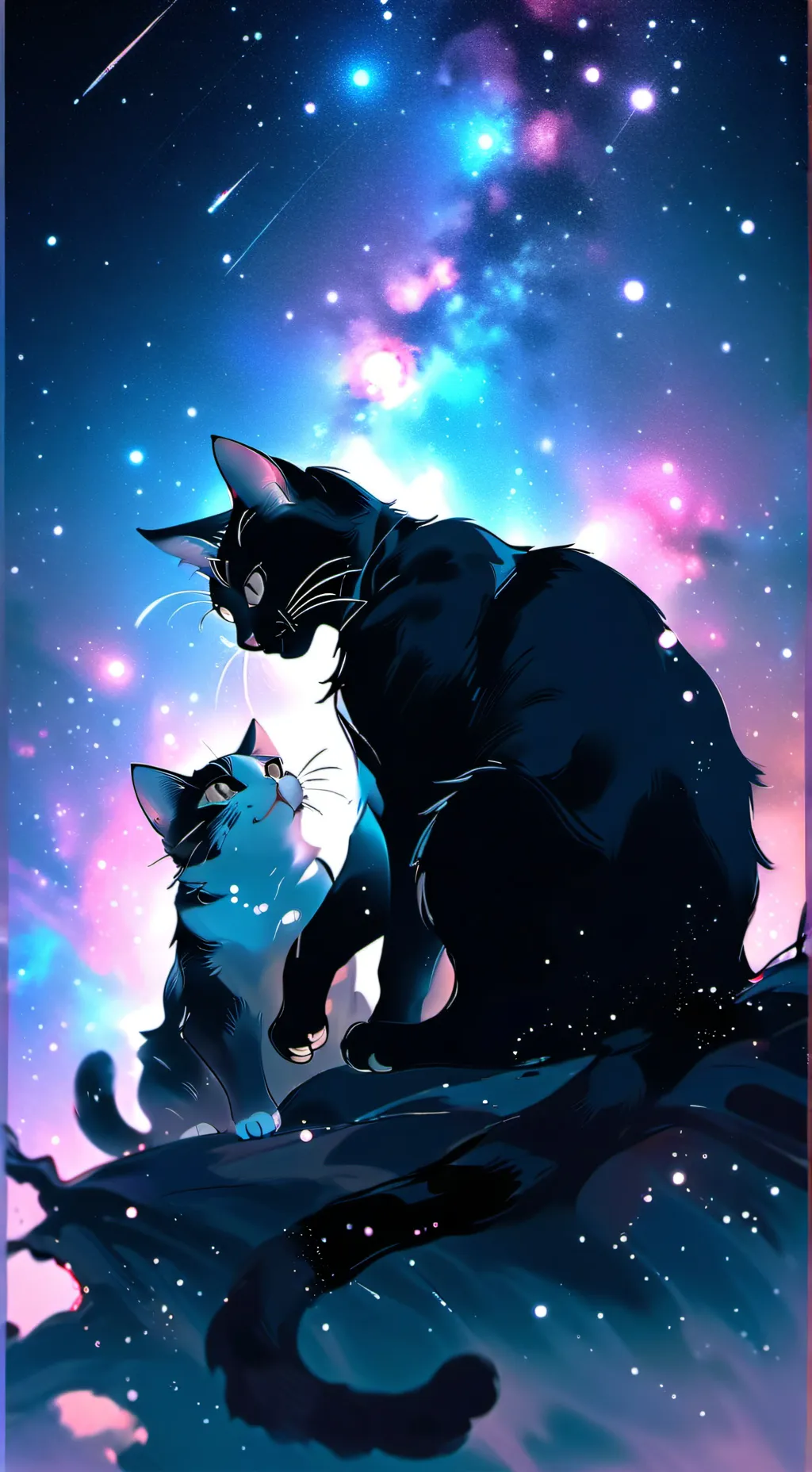 ai character: galaxy paw background