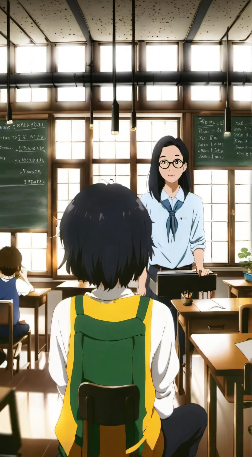 ai character: classrooms  background