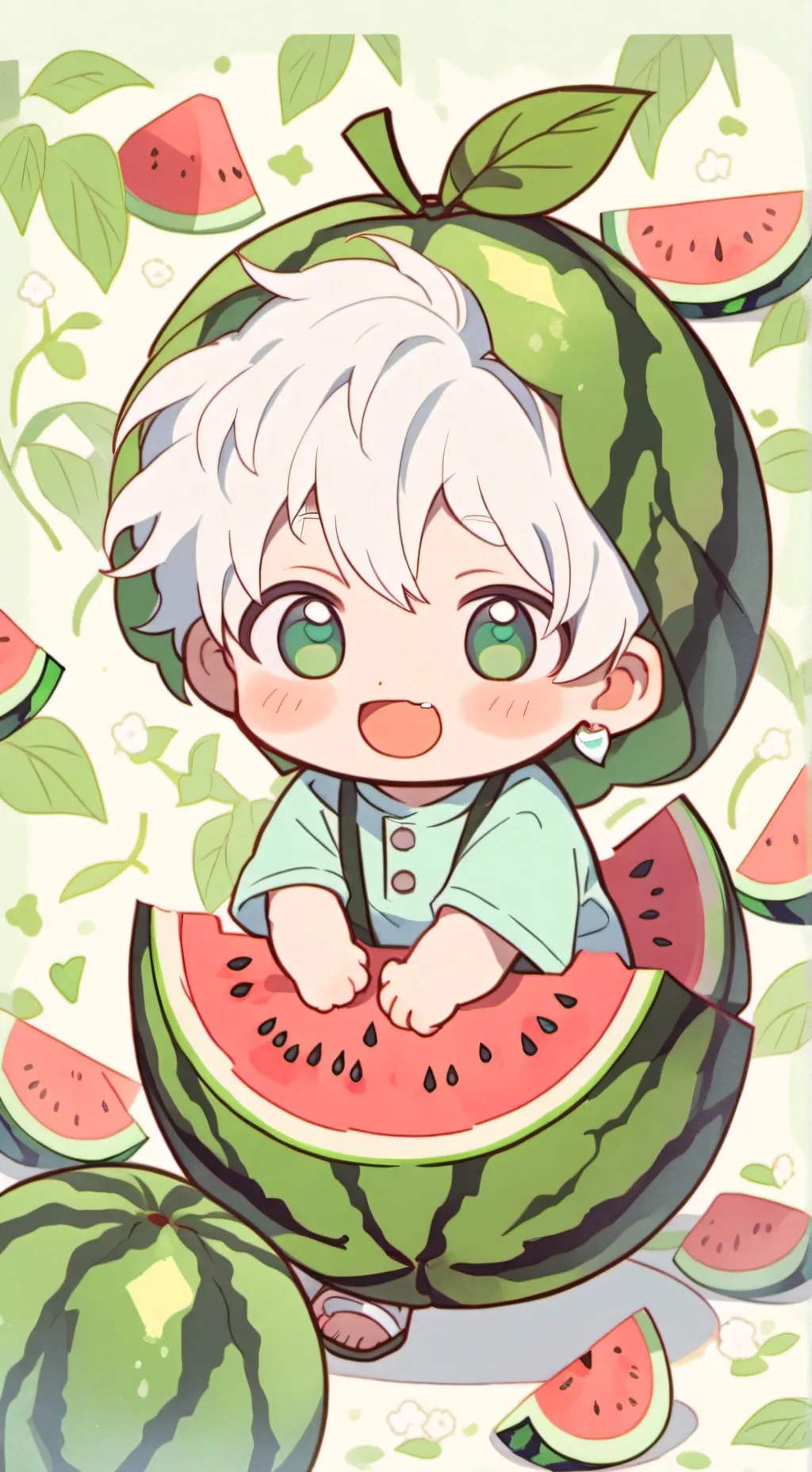 ai character: Watermelon Baby🍉 background