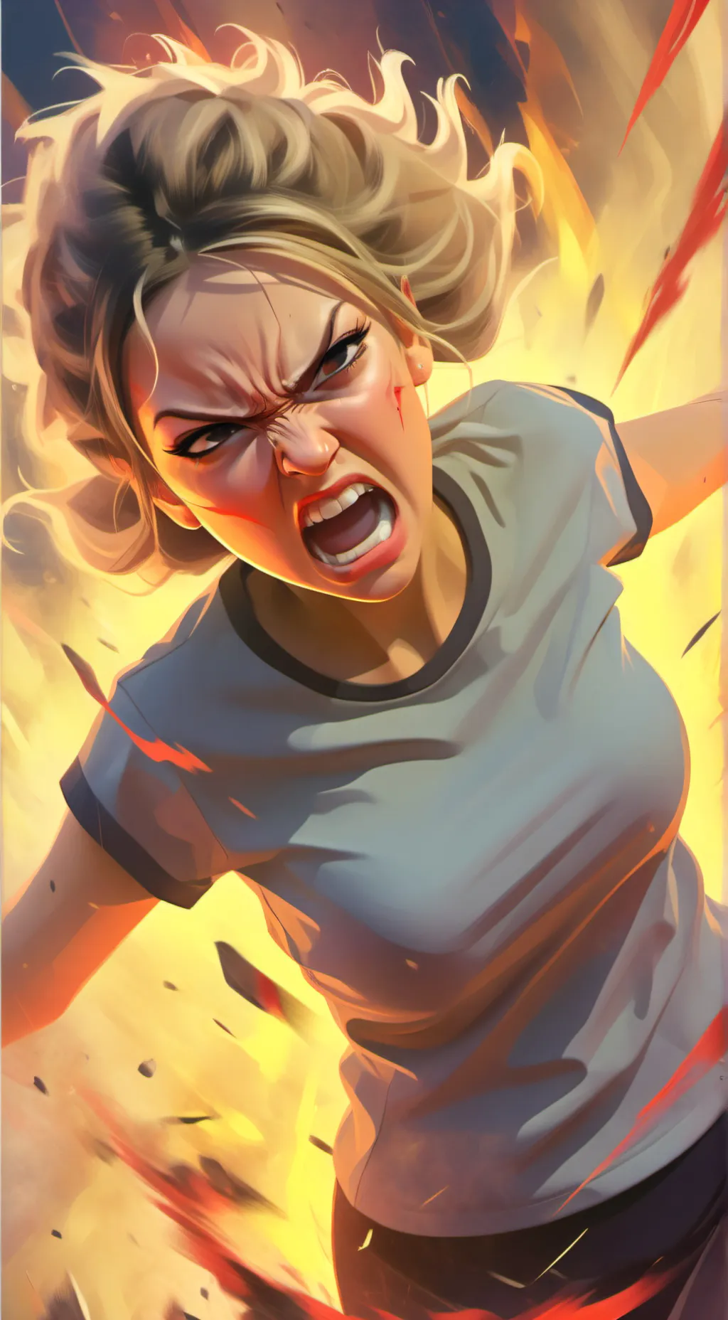 ai character: angry woman👩 background