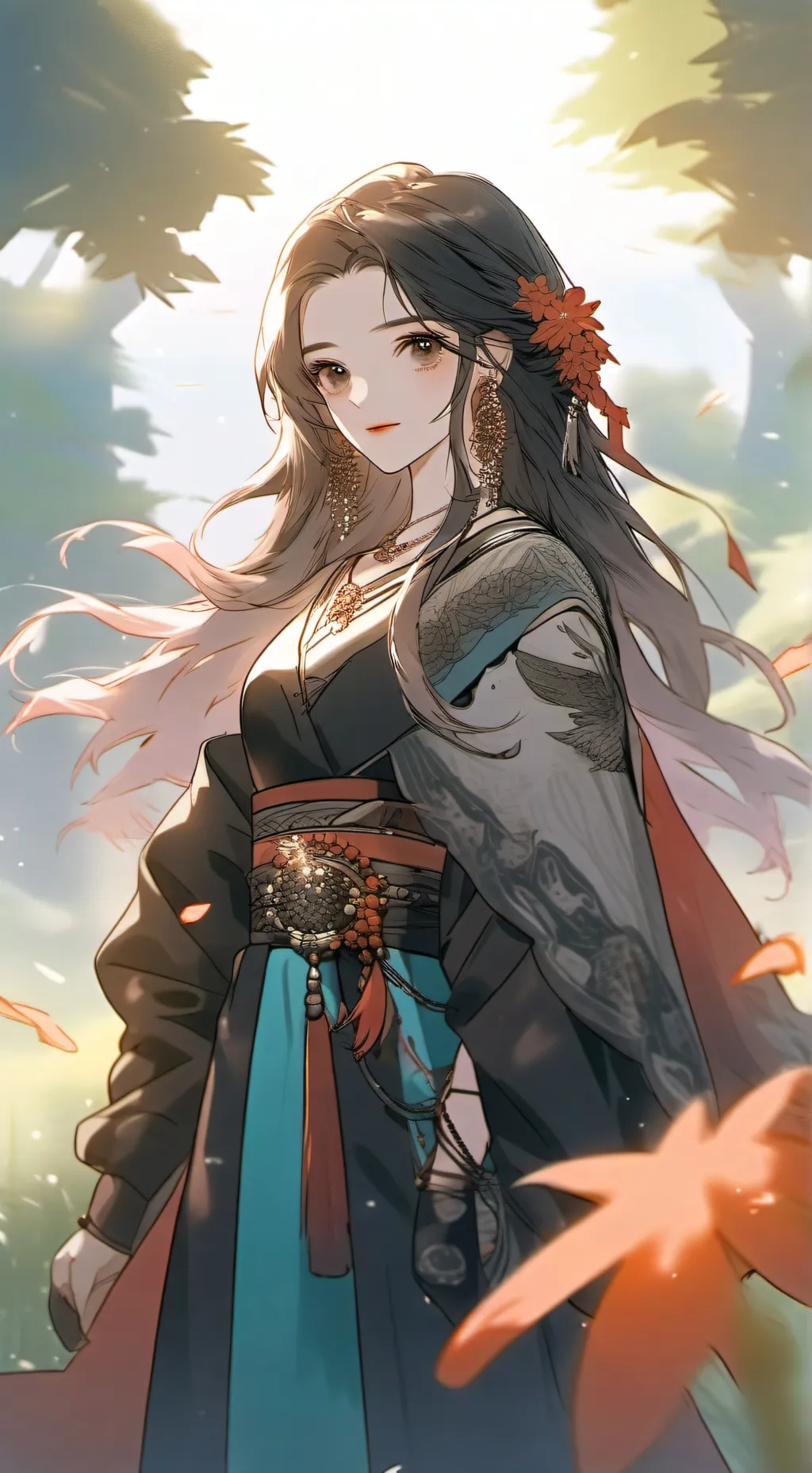 ai character: Autumn background