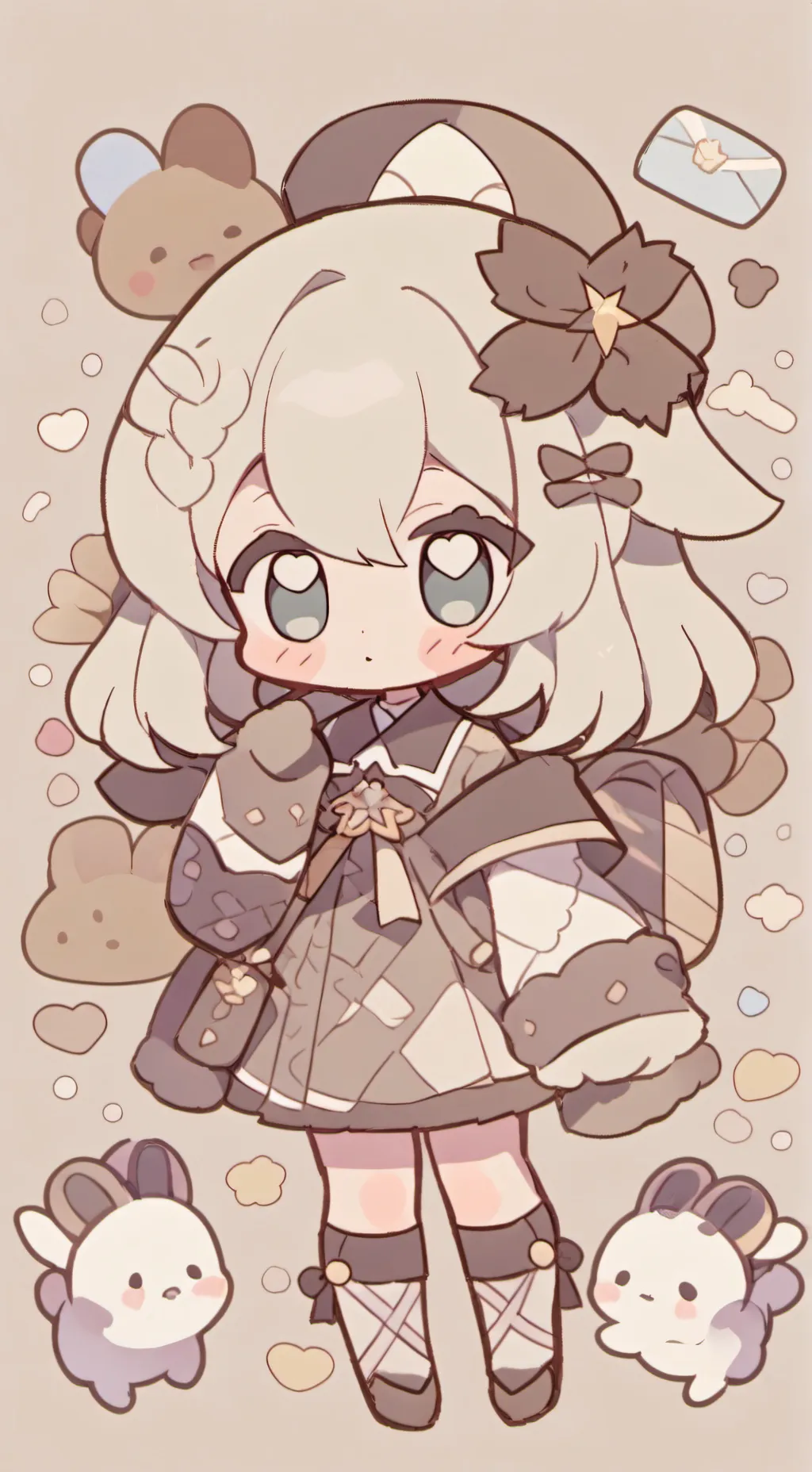 ai character: 🍌&. 🍎 fruits background