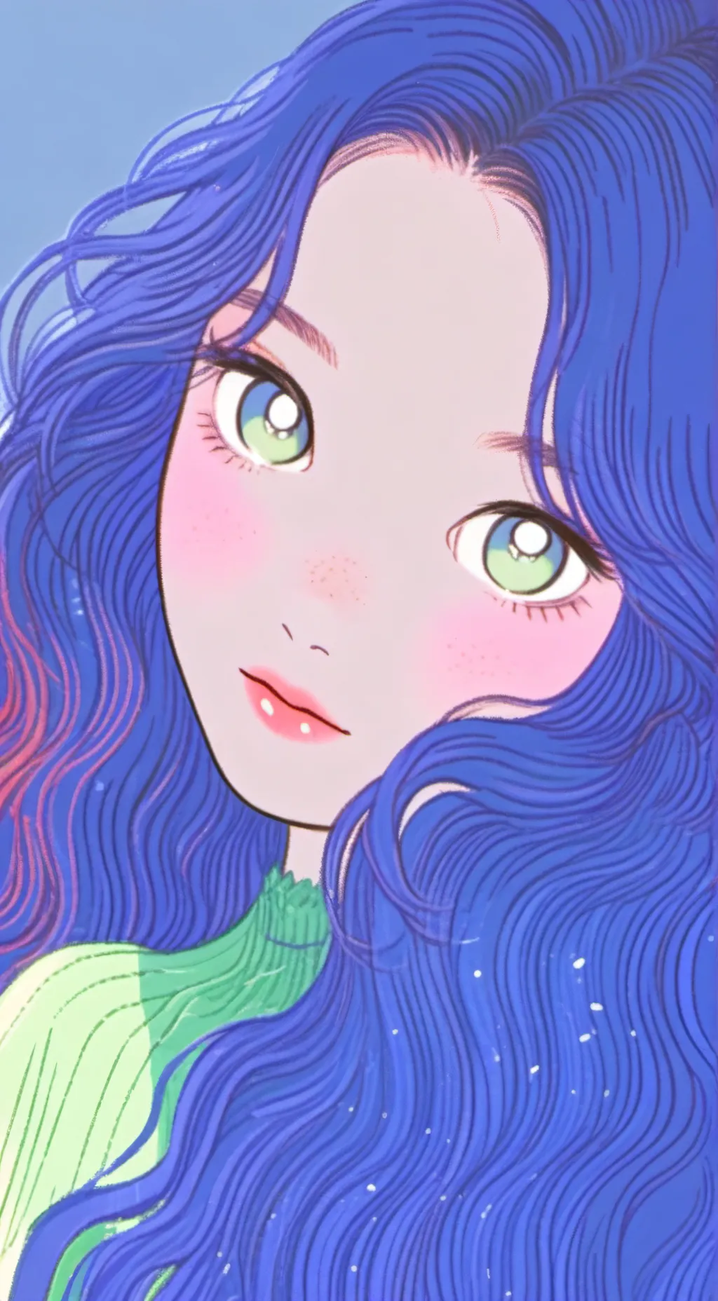 ai character: Myra🤍💚💙 background