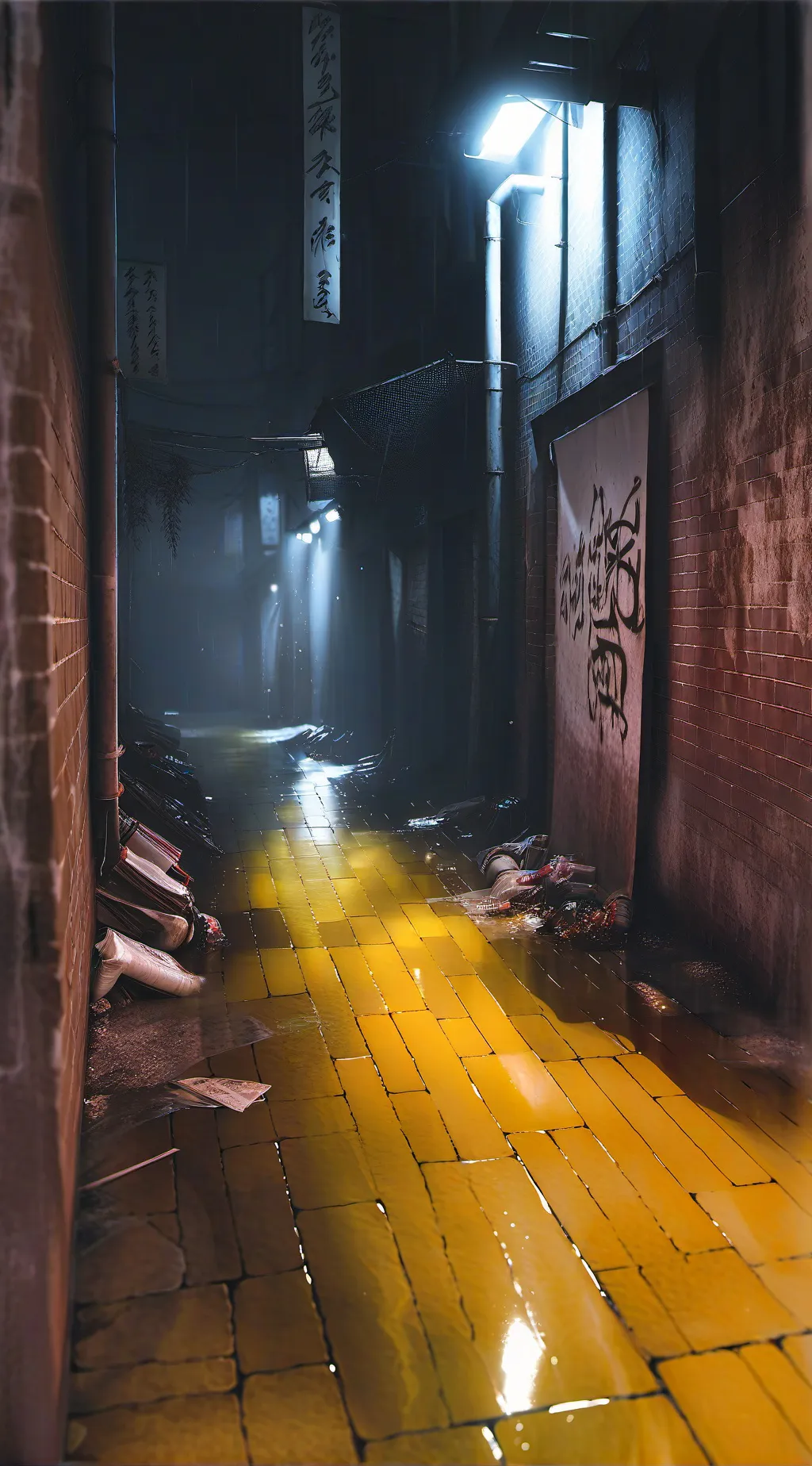 ai character: Dark alley background