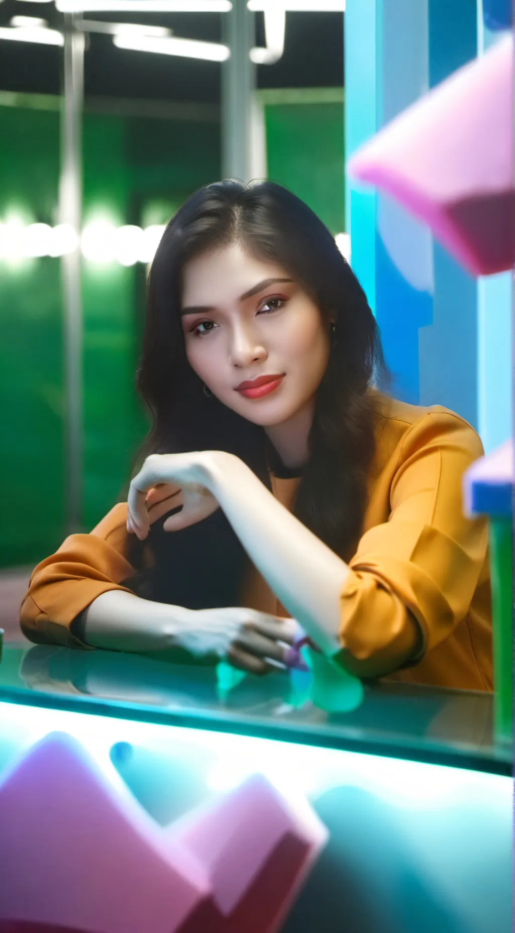 ai character: shellya the woman  background