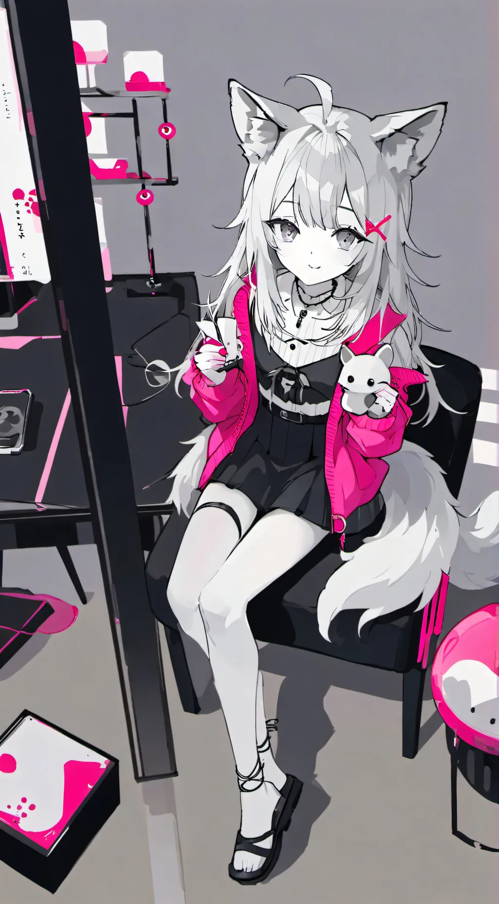 ai character: Gooner Wolf Girl Spirit background