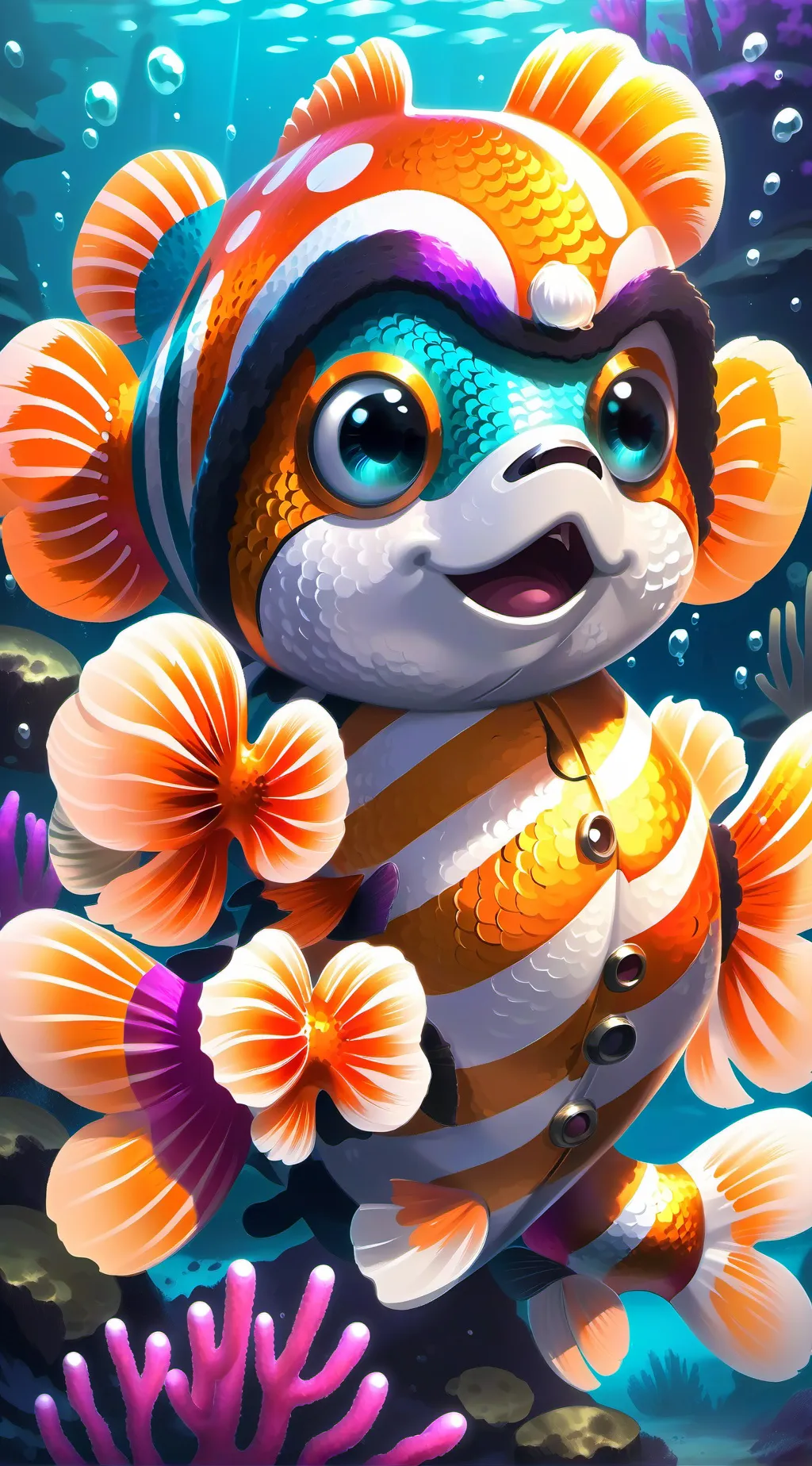 ai character: Jaxx the Clownfish background