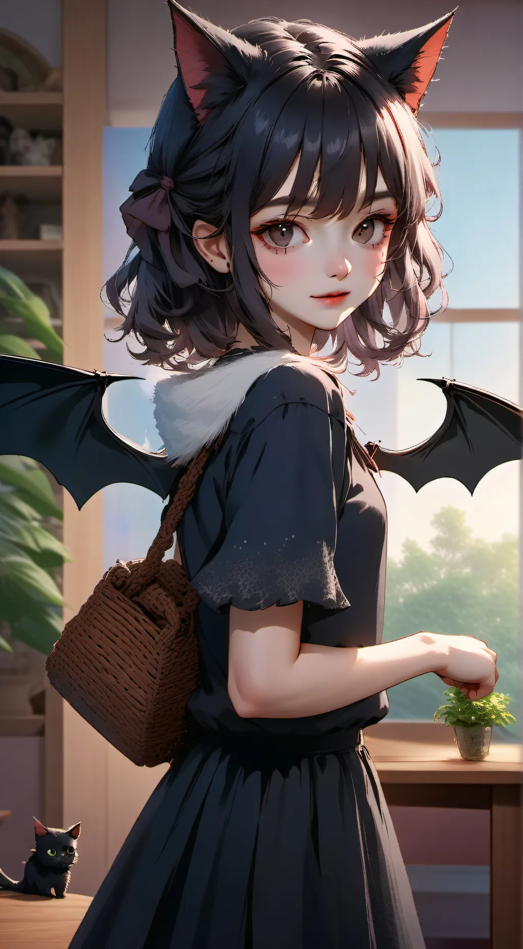 ai character: Vampire Bat Girl background