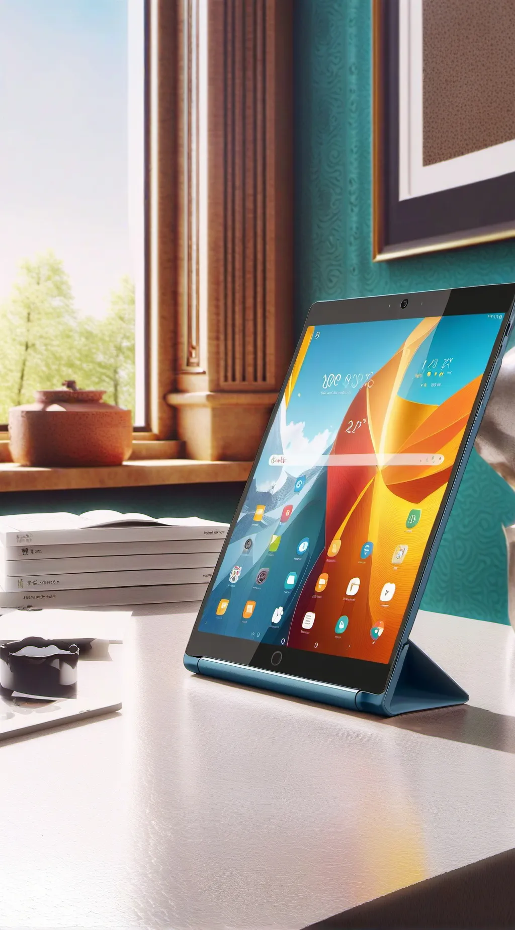 ai character: tablets background