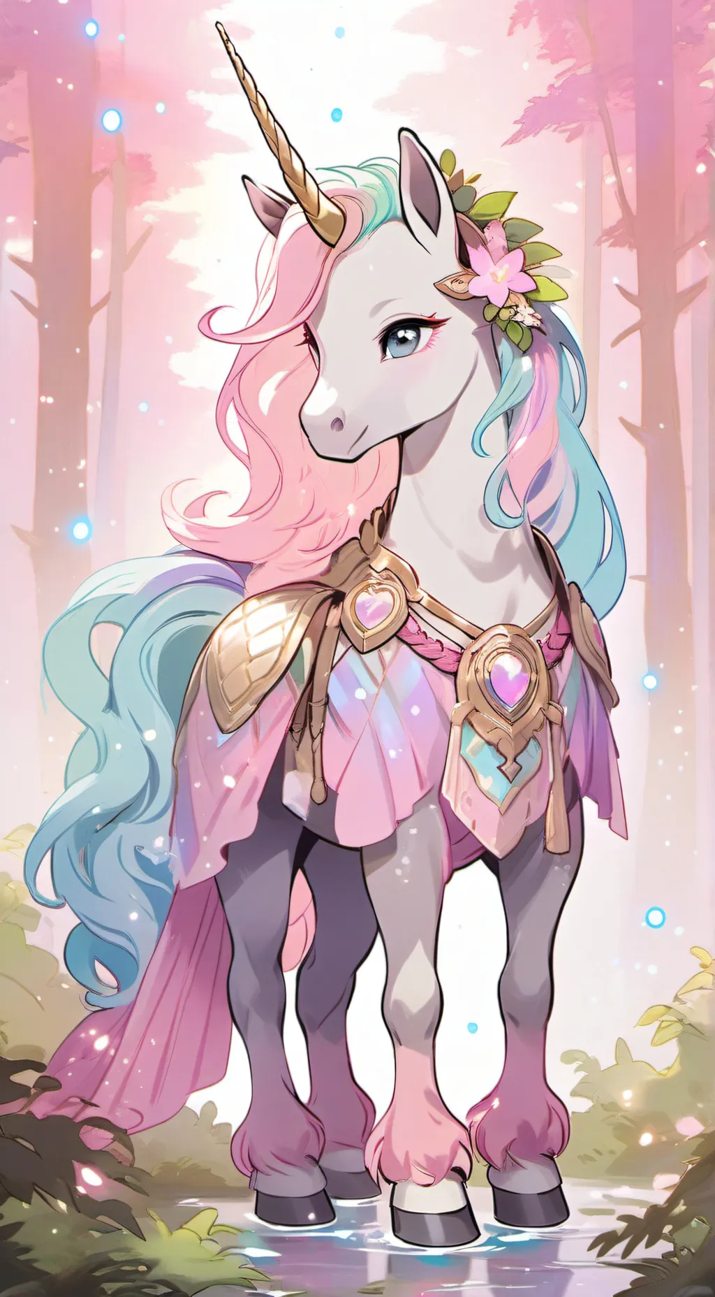 ai character: Alecia unicorn  background