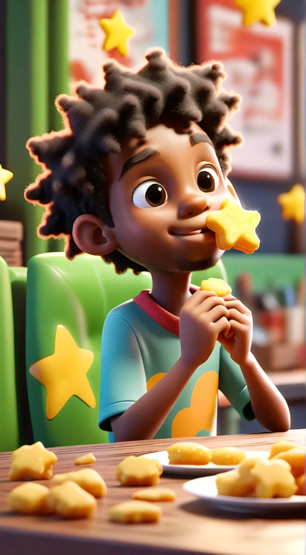 ai character: Chicken stars background