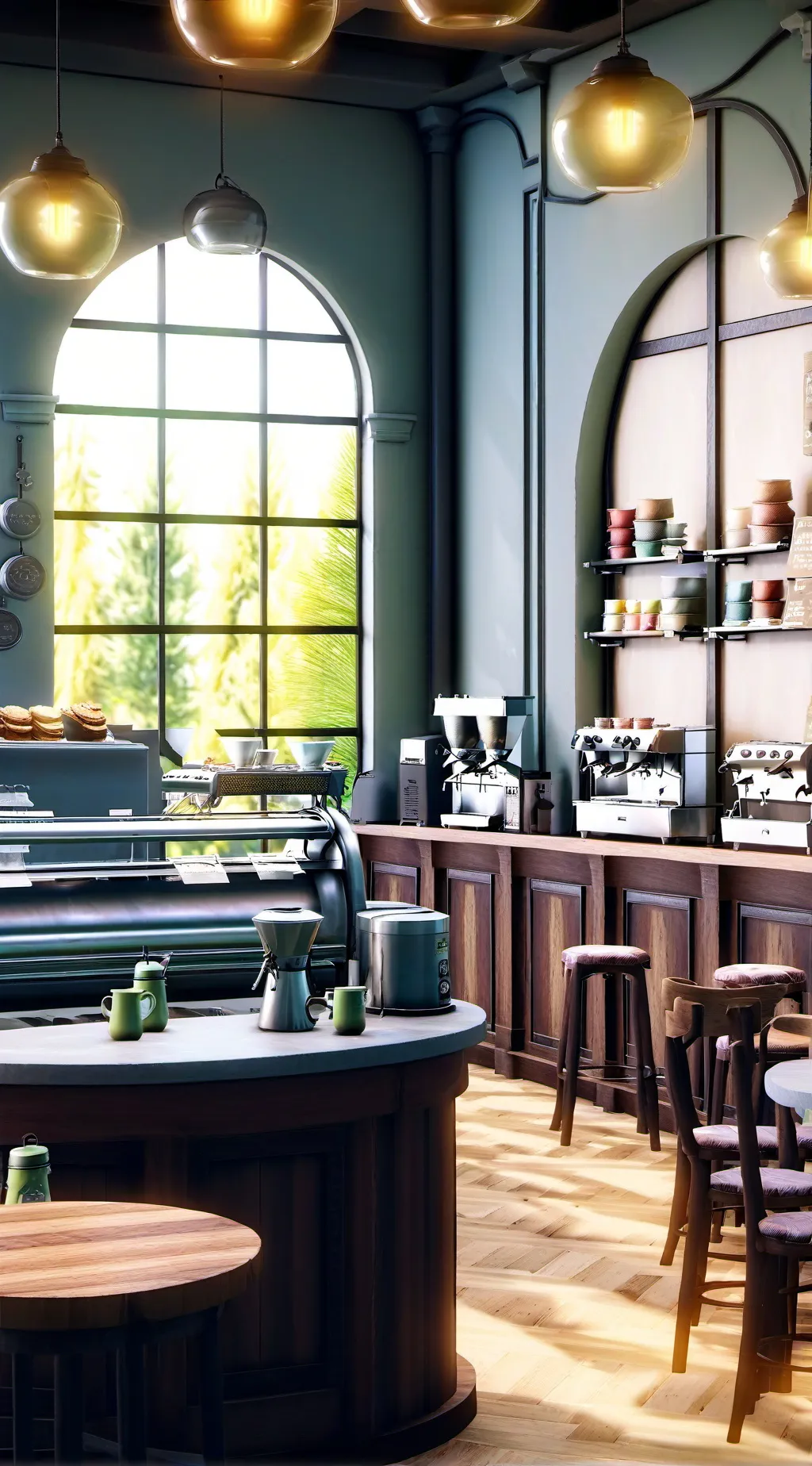 ai character: Mha cafe background