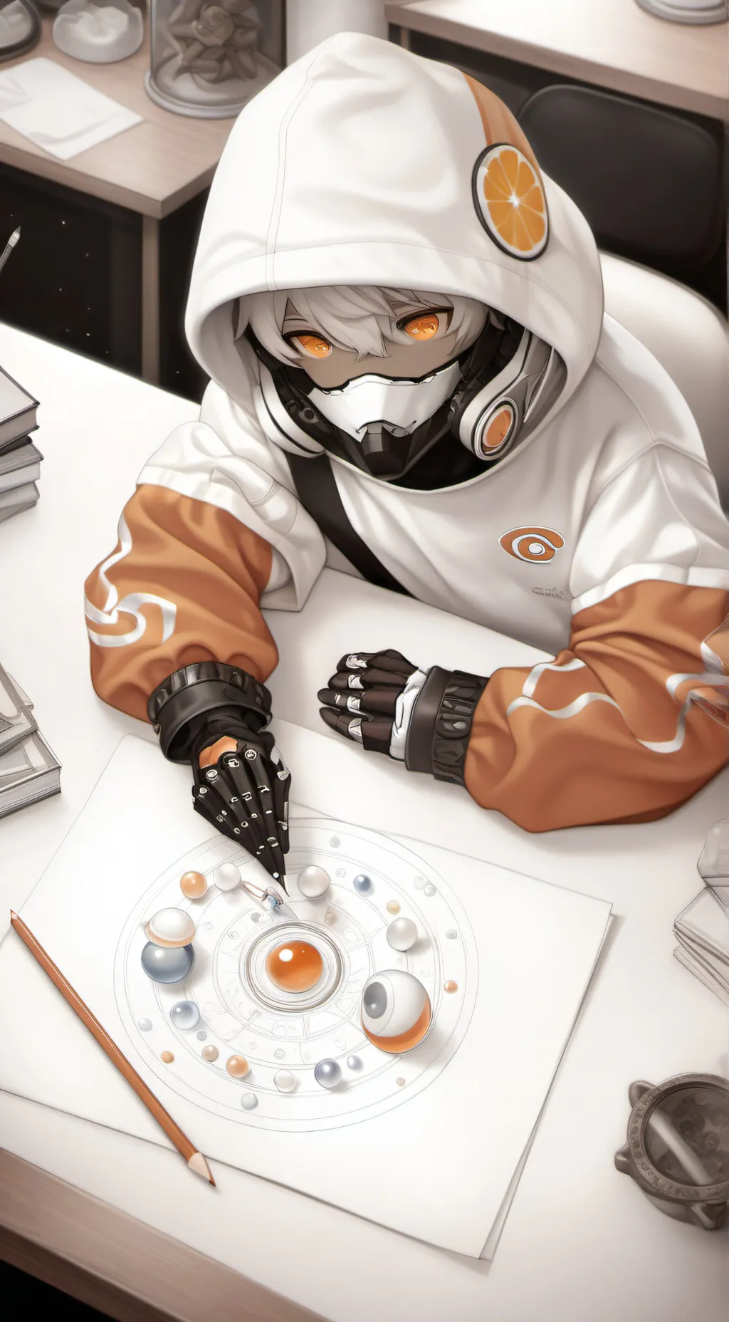 ai character: Human Mikan background