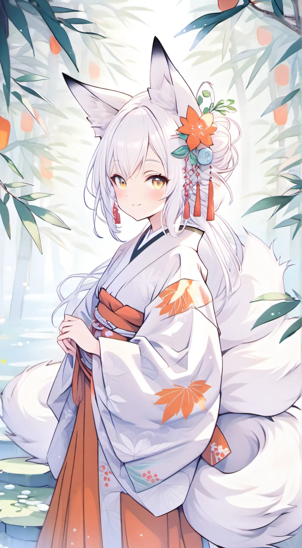 ai character: Cat girl  background