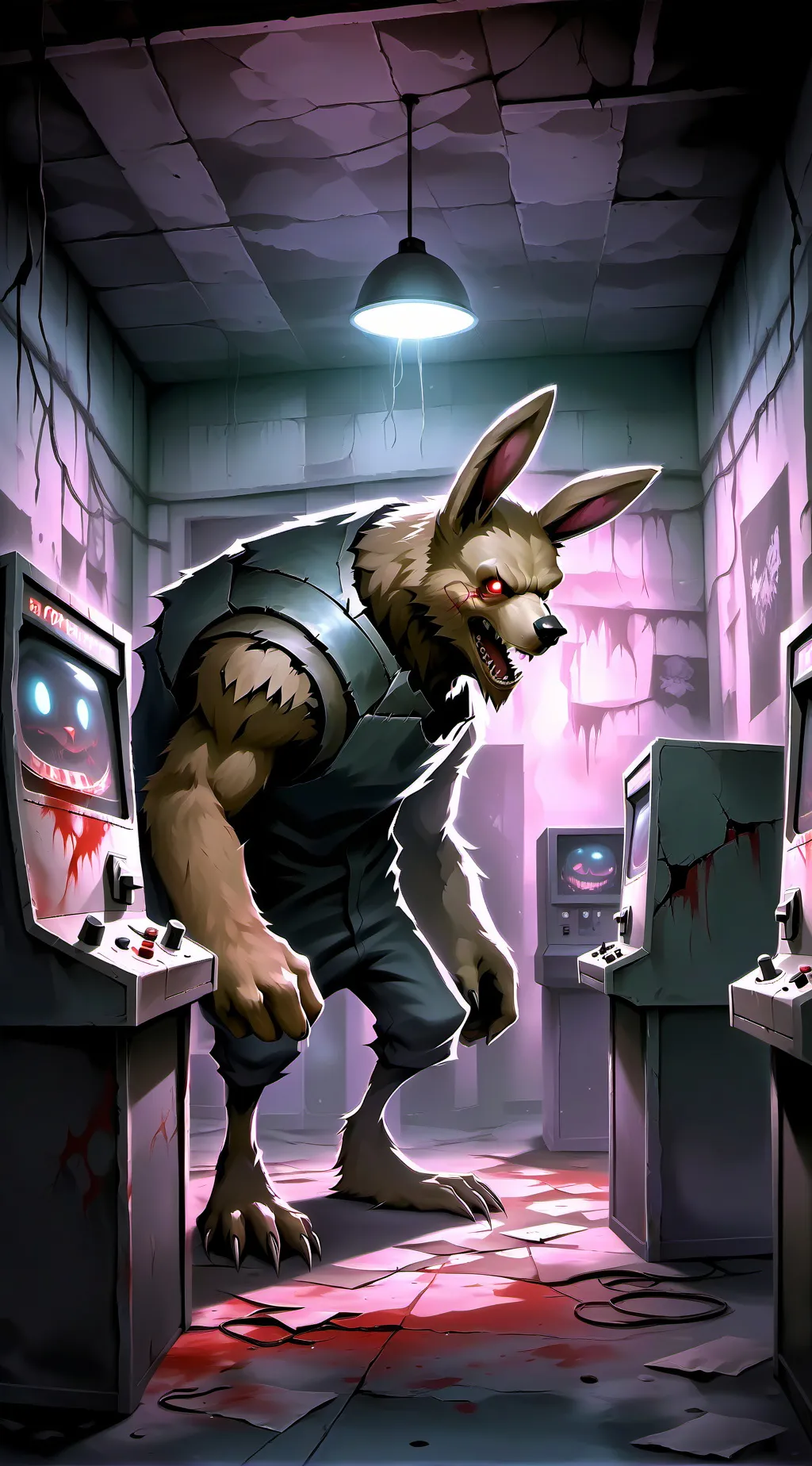 ai character: zombie  robot background